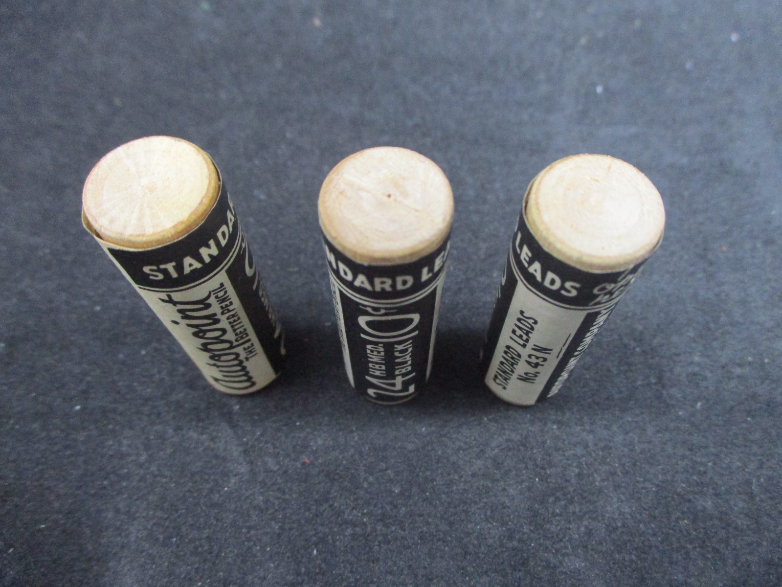 Lot of 3 Autopoint Standard Leads No. 43N 24 HB Med. Black 10 Cents USA UNOPENED