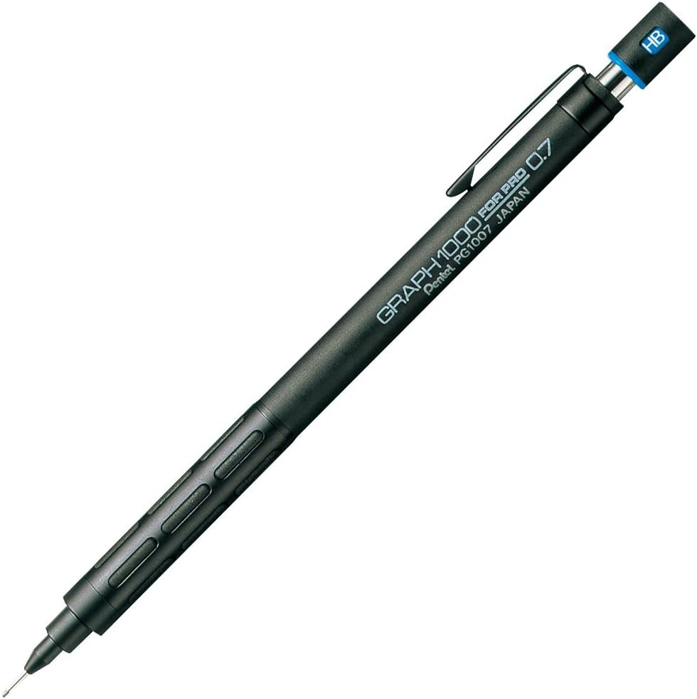 Pentel Mechanical Pencil, Graph 1000 for Pro, Draft, 0.7mm (PG1007) Black