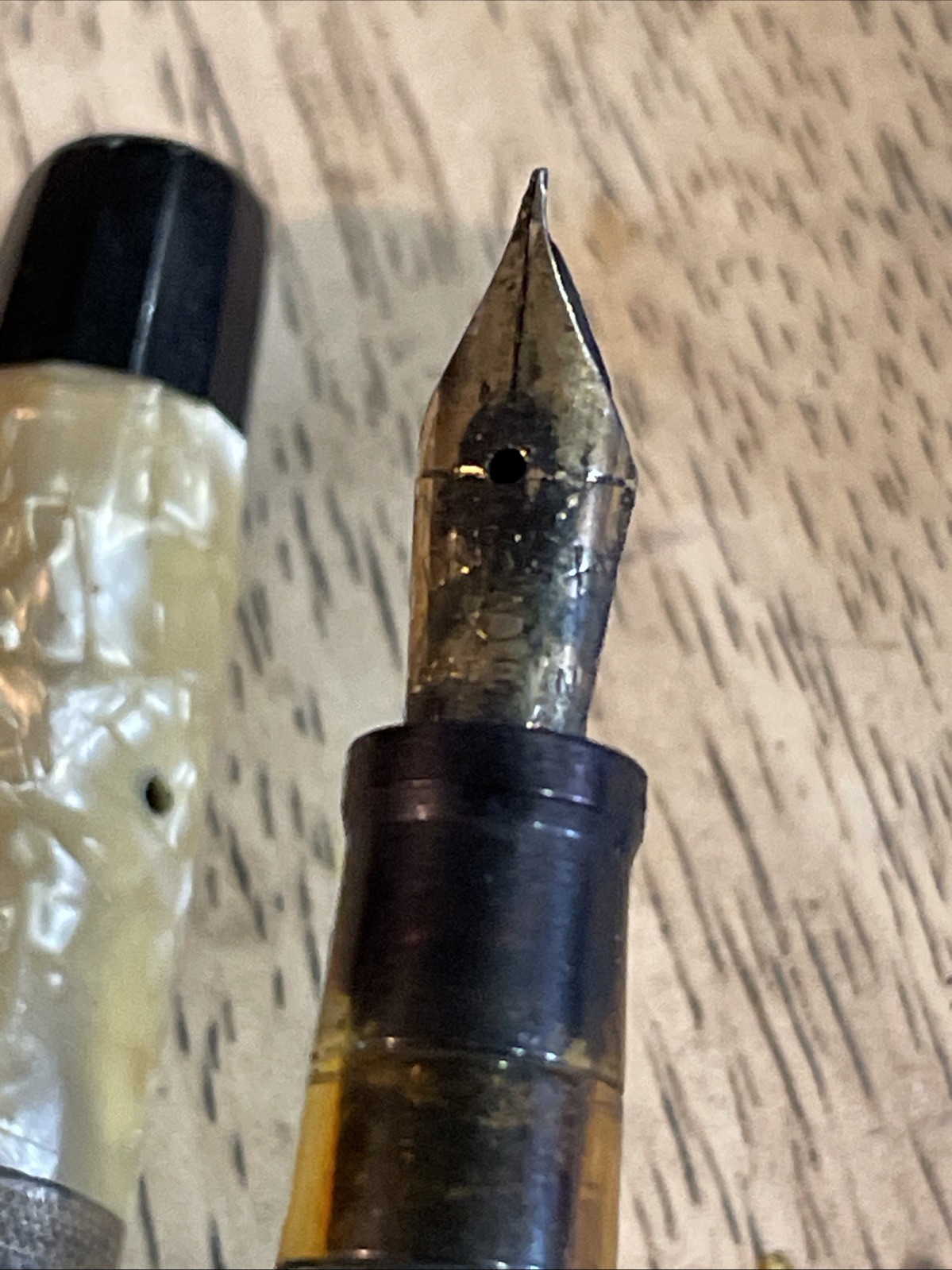 Vintage Fountain Pen WearEver Durex? Cream Mother of Pearl Celluloid AS IS