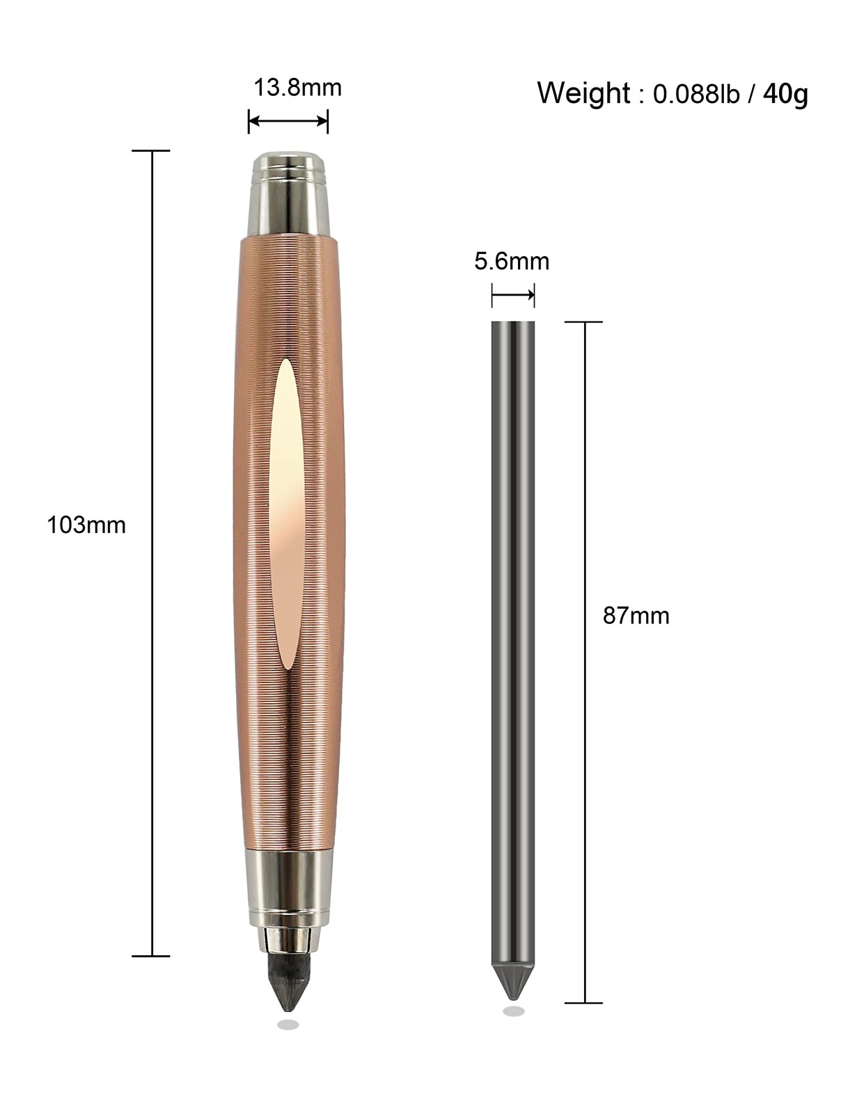 WSD Sketch Up 5.6mm Mechanical Pencil 1 Count (Pack of 1), gold