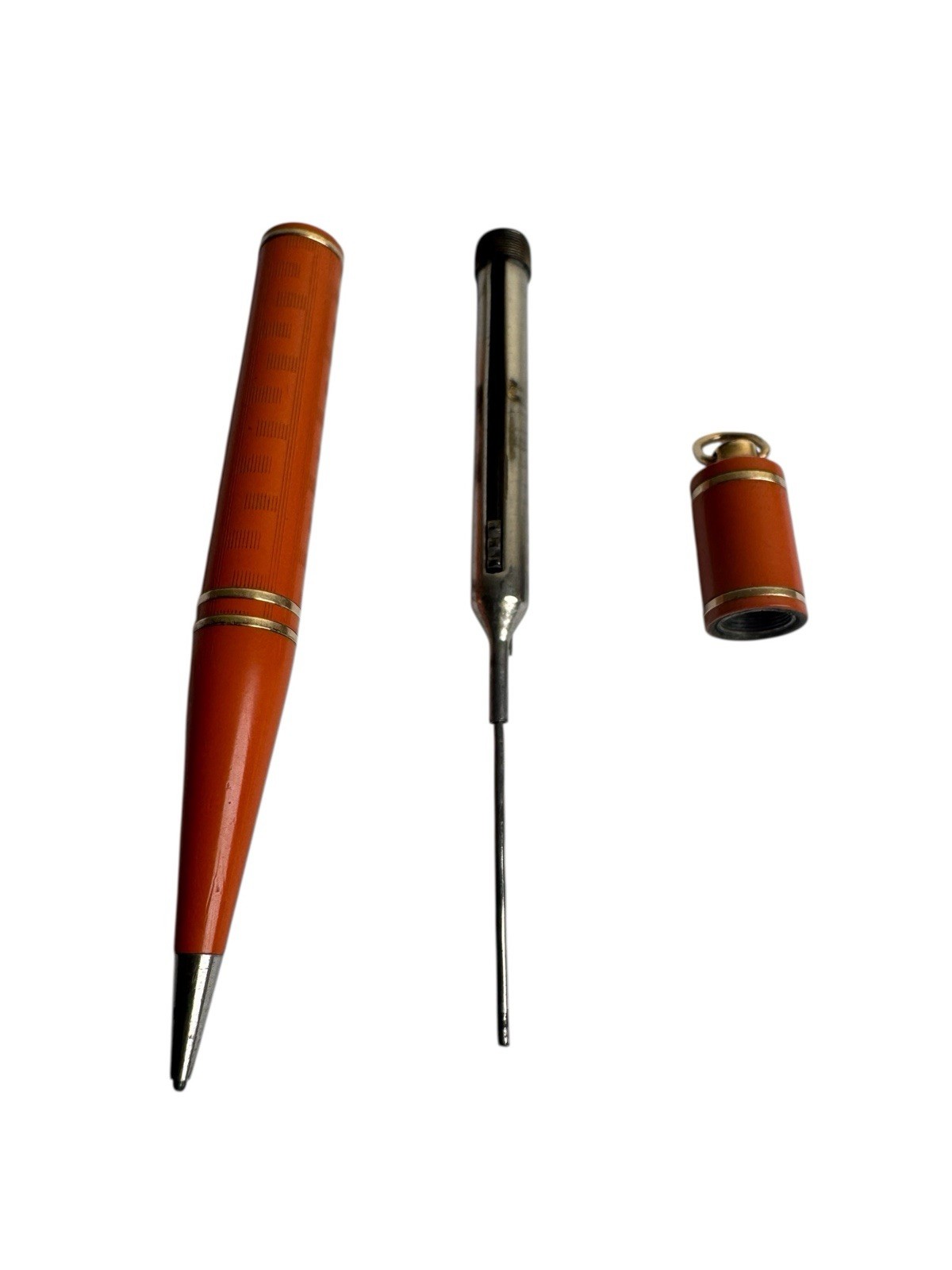 1920’s Wahl Eversharp Orange Mechanical Pencil Gold Filled USA Made Orange