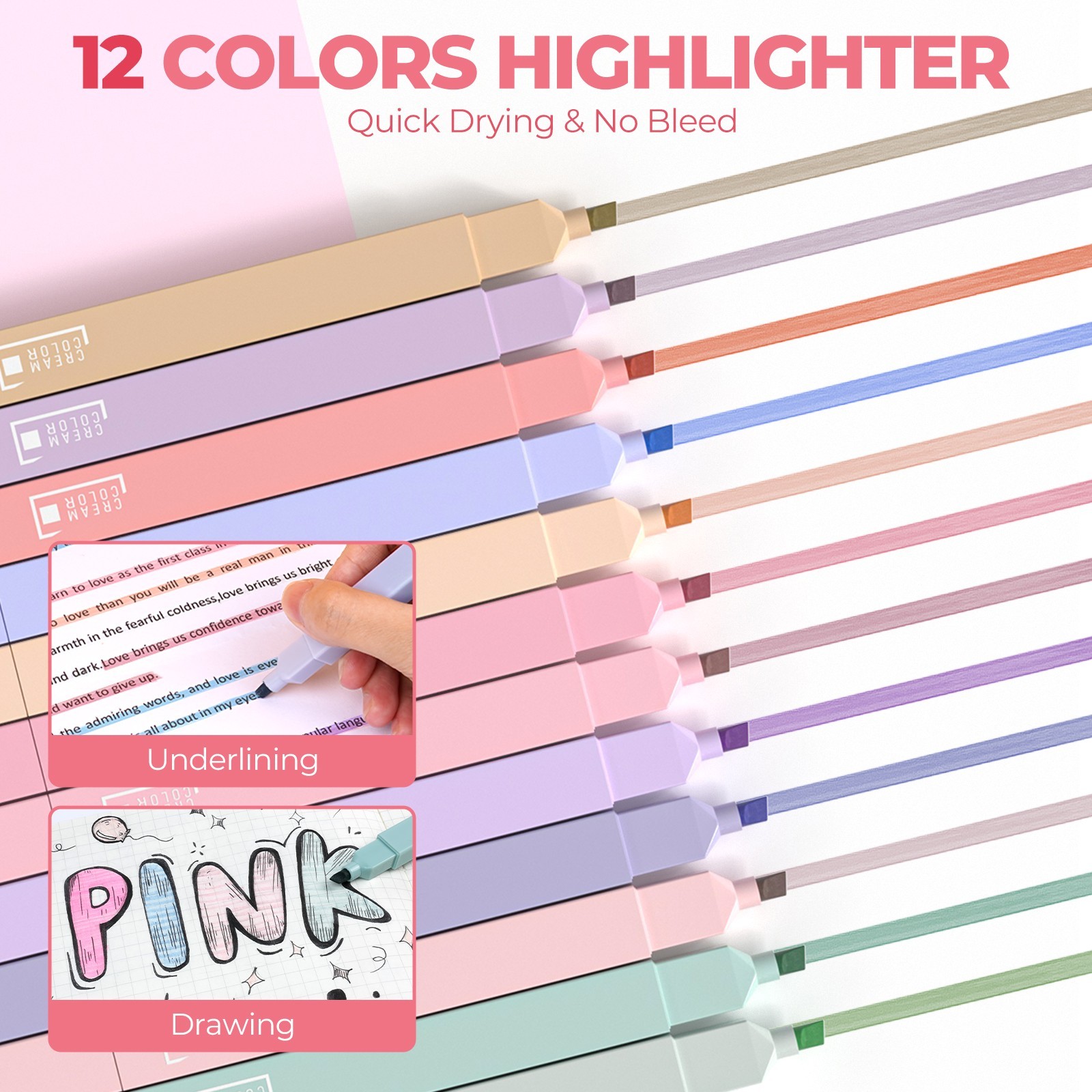 Nicpro 50PCS Aesthetic School Supplies with Cute Pencil Case