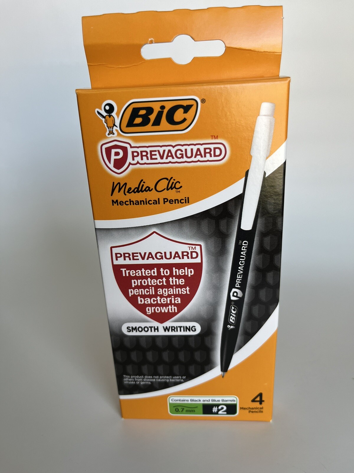BIC Prevaguard Mechanical Pencils, 0.7 mm, #2, Black & Blue Barrels, Pack Of 4