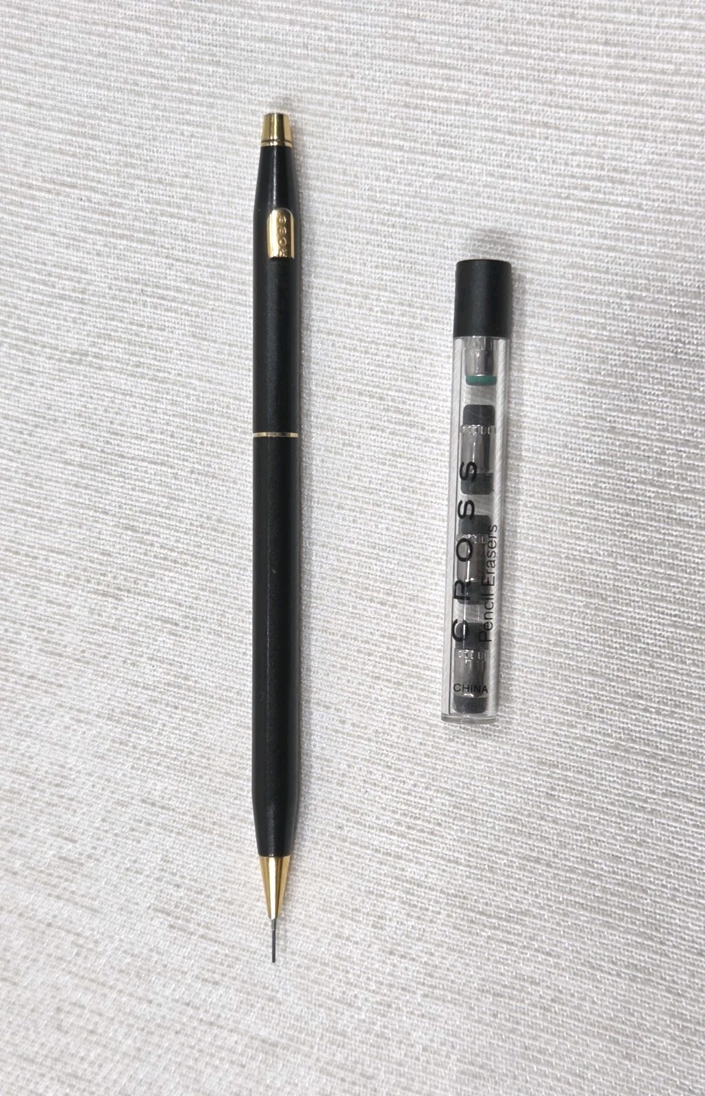 Cross Classic Century Mechanical Pencil 0.7mm Matte Black Gold + Erasers
