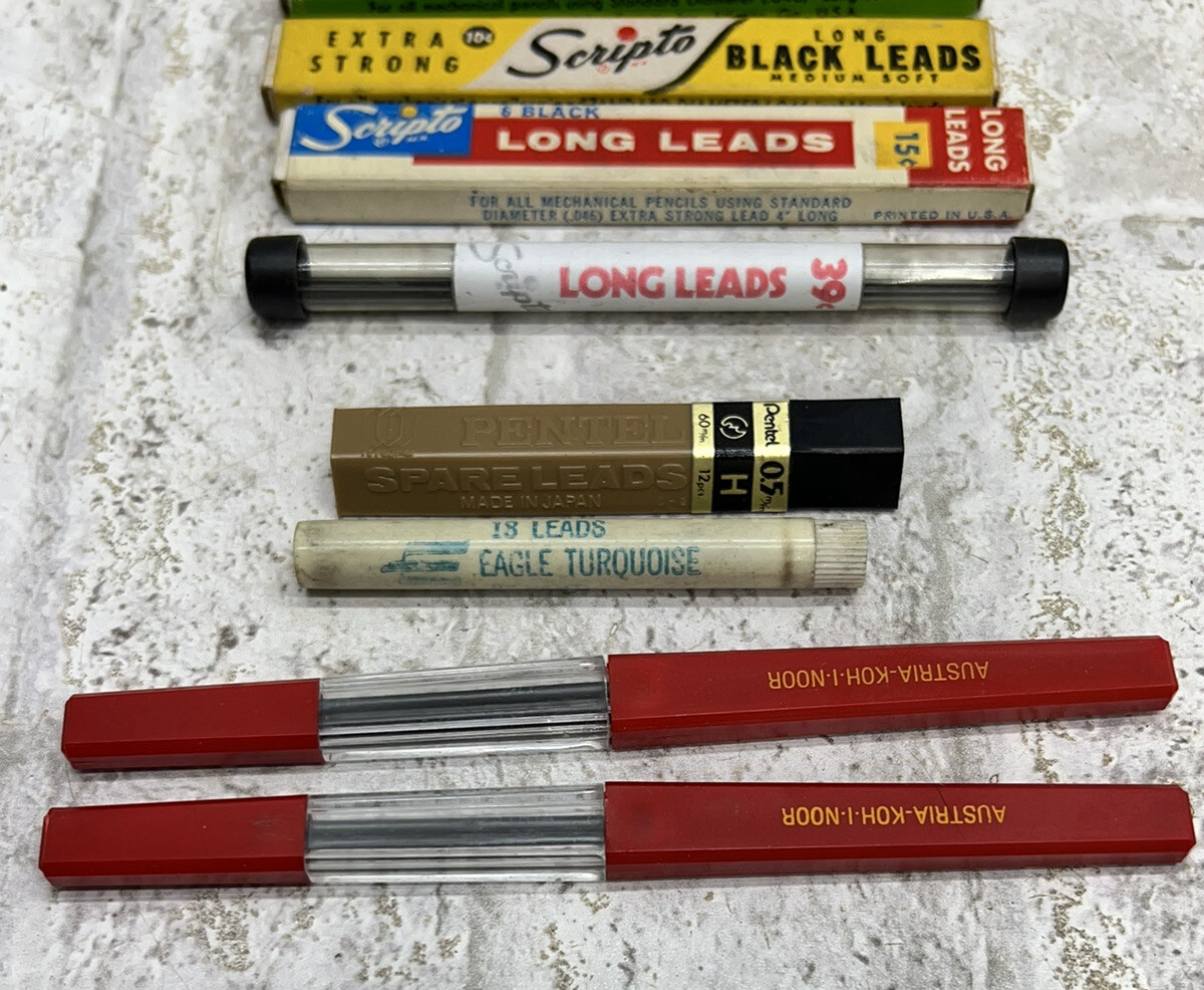 MIXED LOT VINTAGE DRAWING Drafting LEADS ,Eagle(1) ,Pentel Koh-I-noor, Scripto