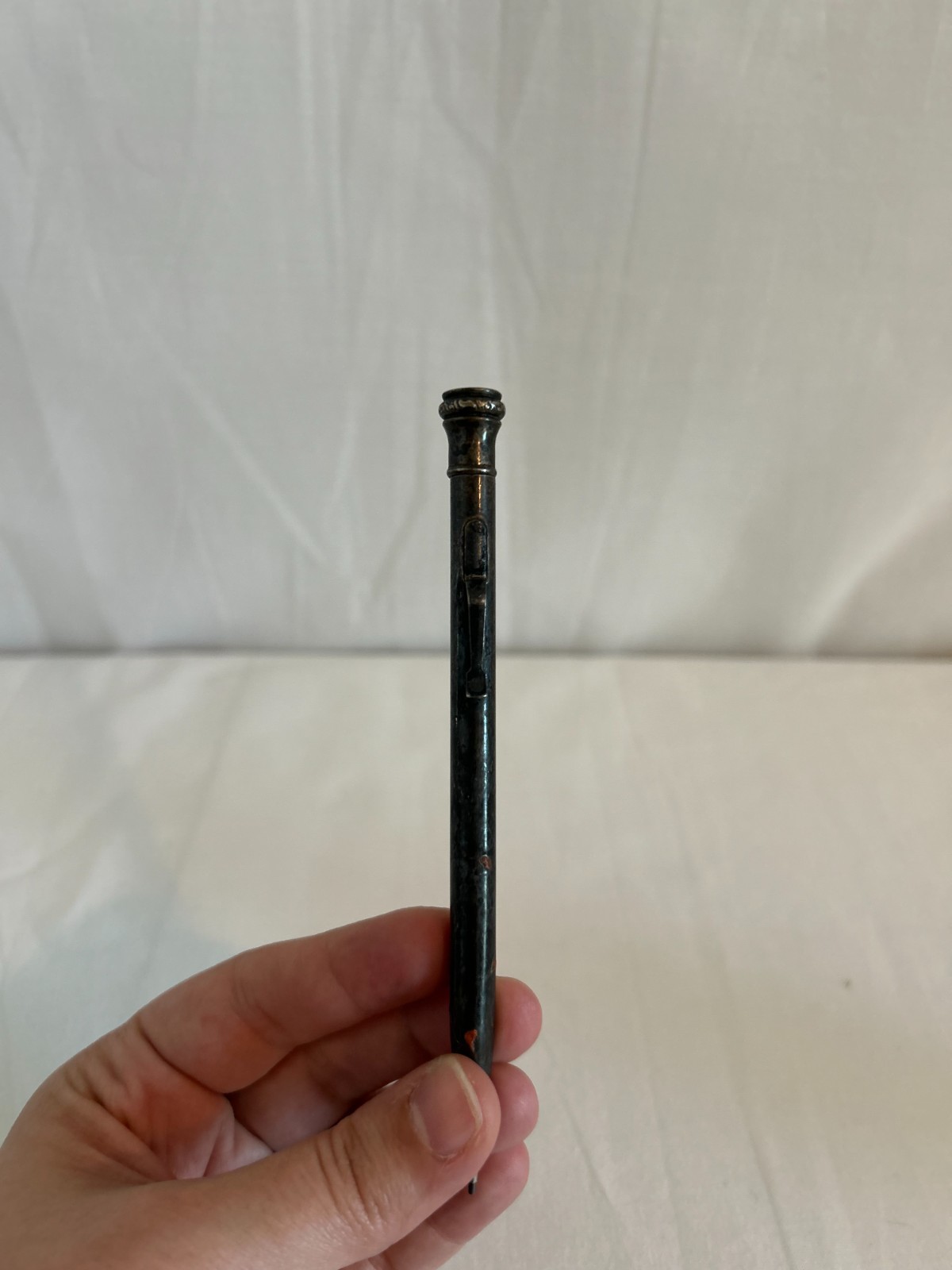Vintage Wahl-Eversharp Mechanical Pencil Black Silver Plated with Pocket Clip