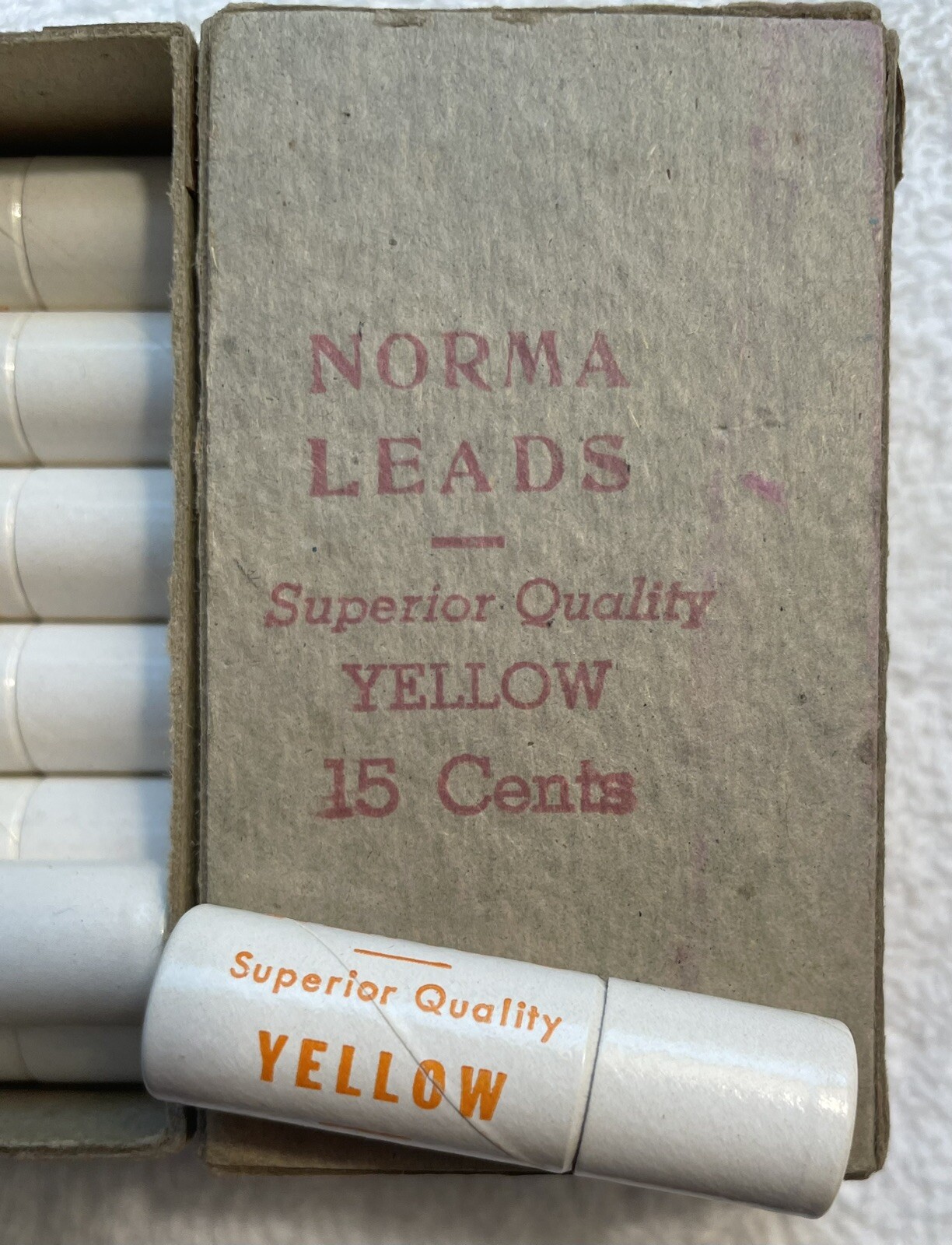 One HTF Tube w 12 Yellow Norma Mechanical Pencil Leads New Stock 1 1/2” 1.1 mm
