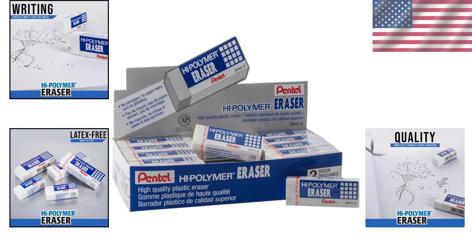 36 Pack Large White Block Erasers – Effortless Cleaning, No Ghosting