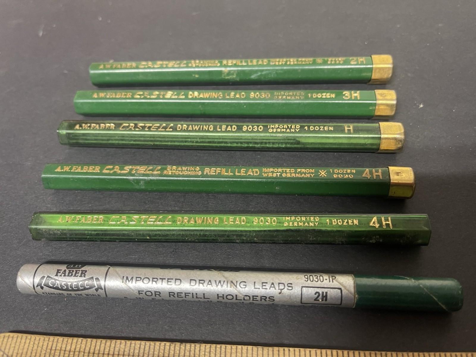 Lot Of Vintage A.W. Faber Castell Refill Leads Germany 3H 2H 4H H