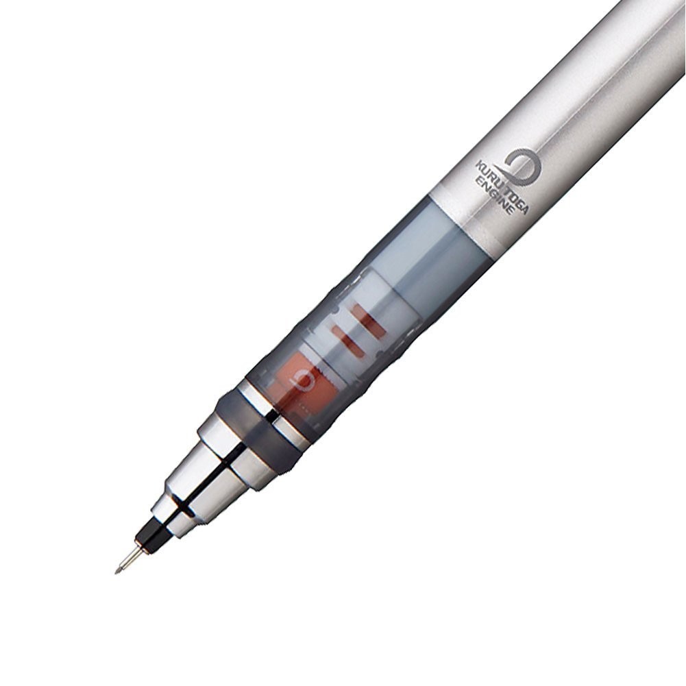 Uni Kurutoga Mechanical Pencil Standard, 0.5mm, 1 Count (Pack of 1), Silver