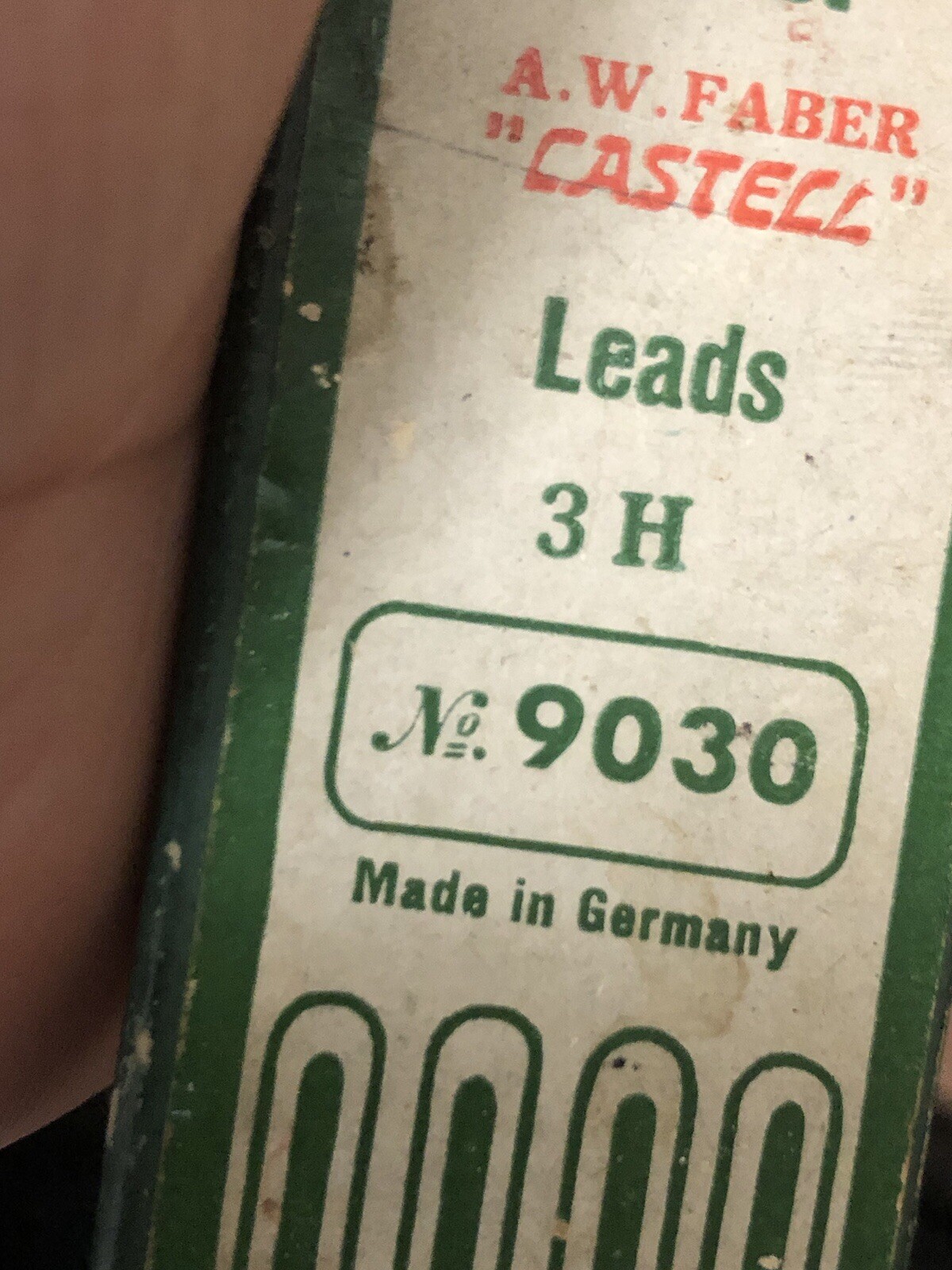 VTG A.W Fiber Castell 1/2 Dozen Pencil Leads 3 H #9030 Made In Germany. Rare