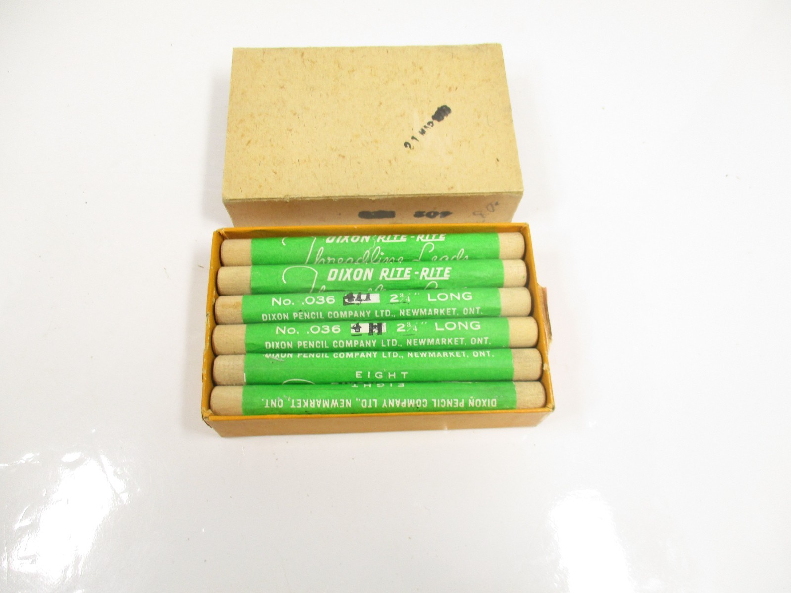 12 Vtg Dixon Rite Mechanical Pencil Threadline Leads 036 2 3/4″ Wood Tubes NEW