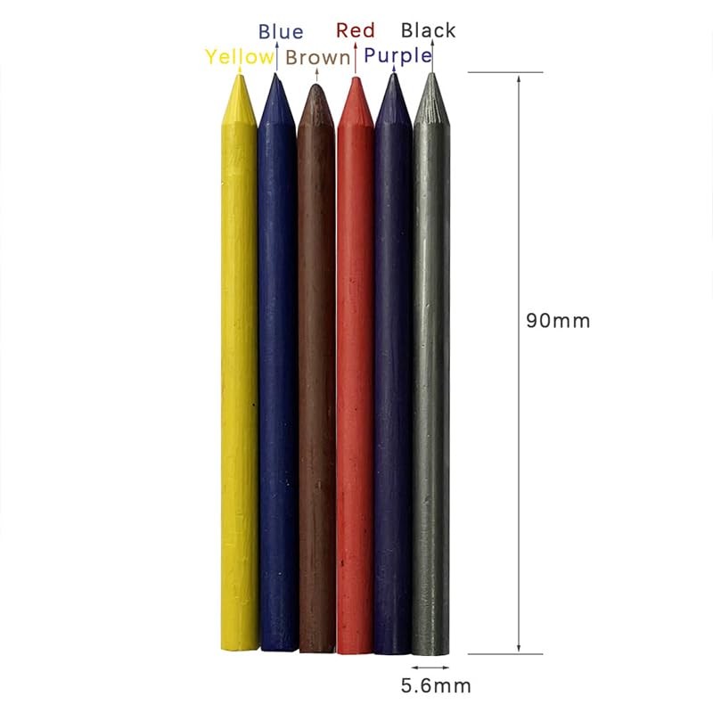 5.6mm Metal Mechanical Clutch Pencil Set Graphite Lead Refills 4 Colors Kit