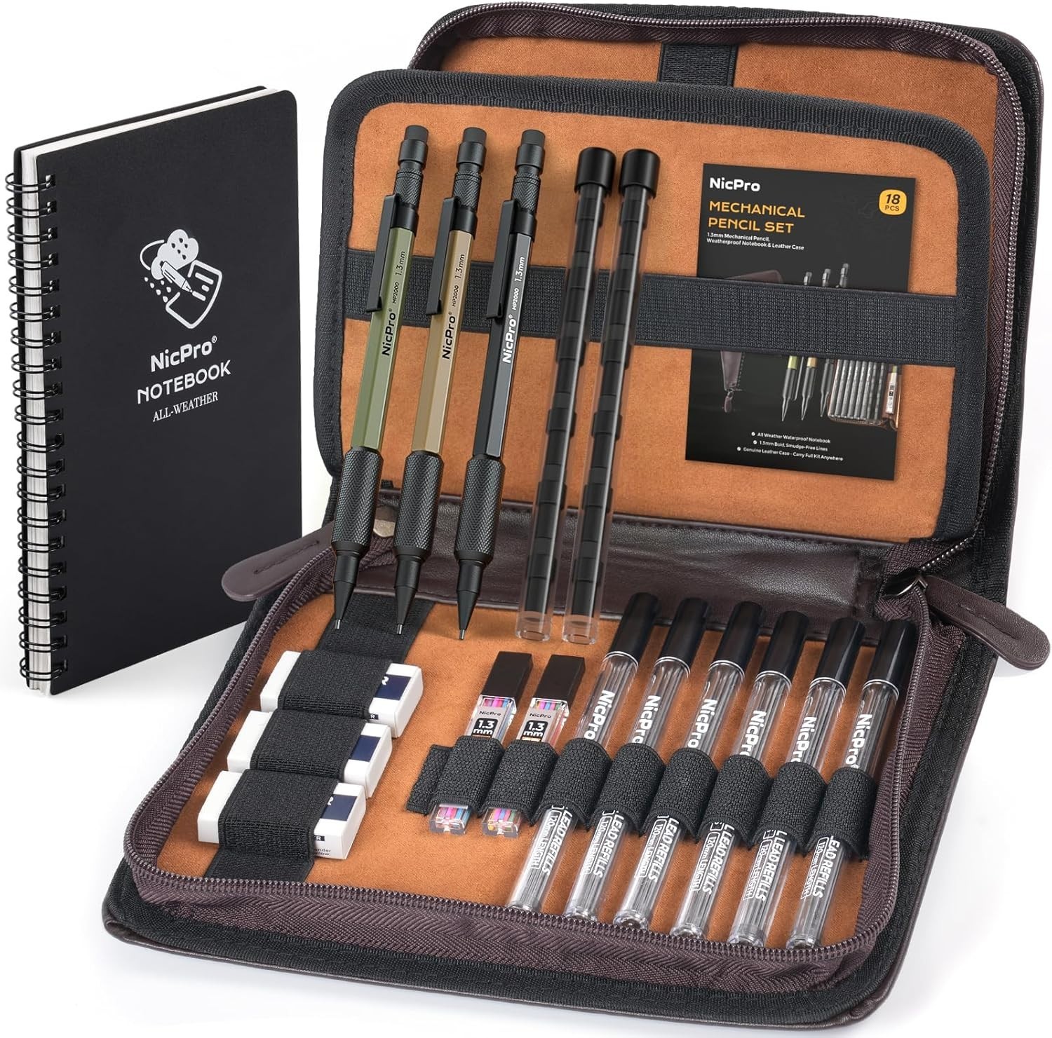 Outdoor Drafting Set with Waterproof Notebooks, 1.3mm Leads