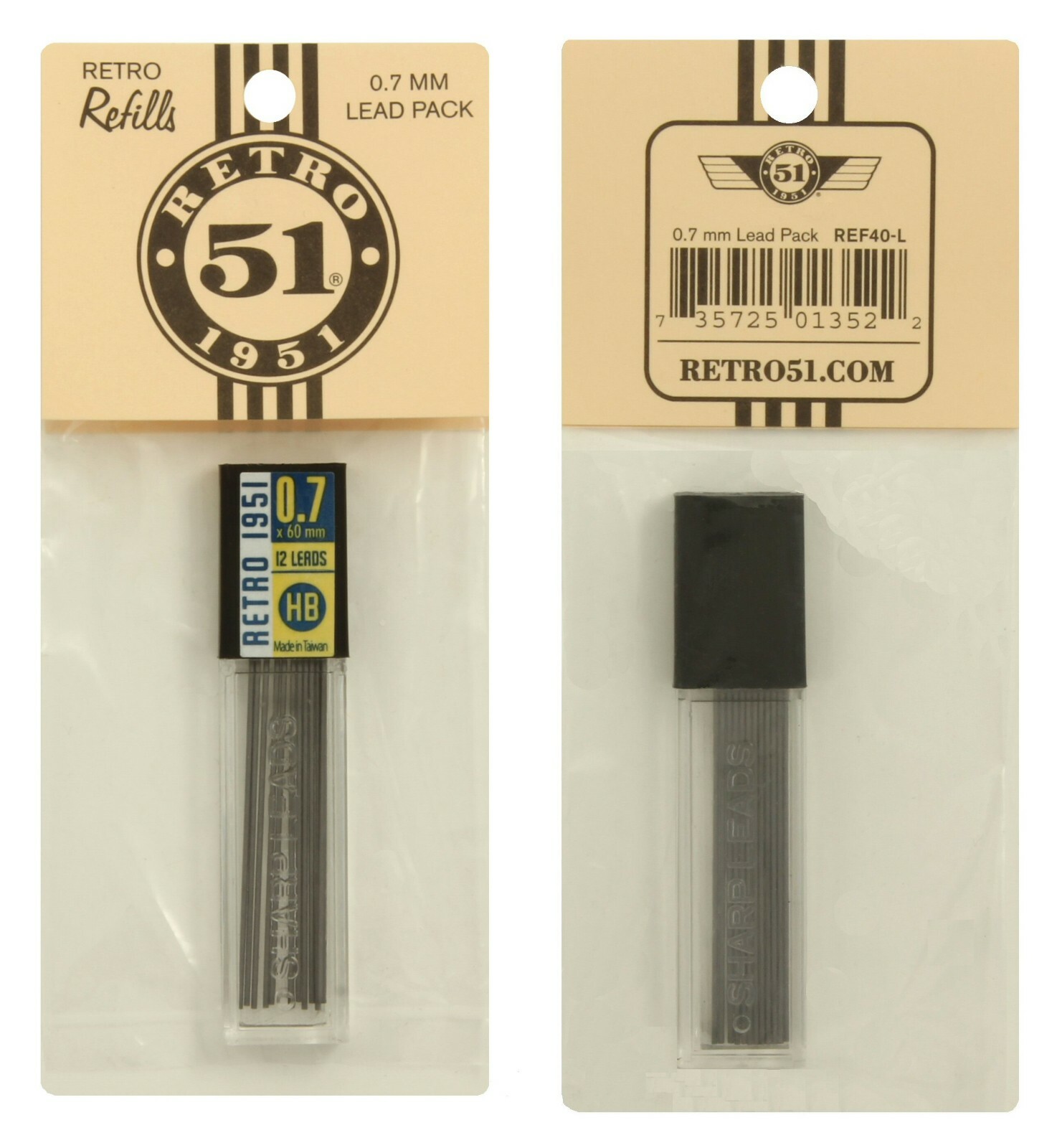 Retro 51 Hex-O-Matic Pencil .7mm Lead Refill Pack of 12 Leads / #REF40-L