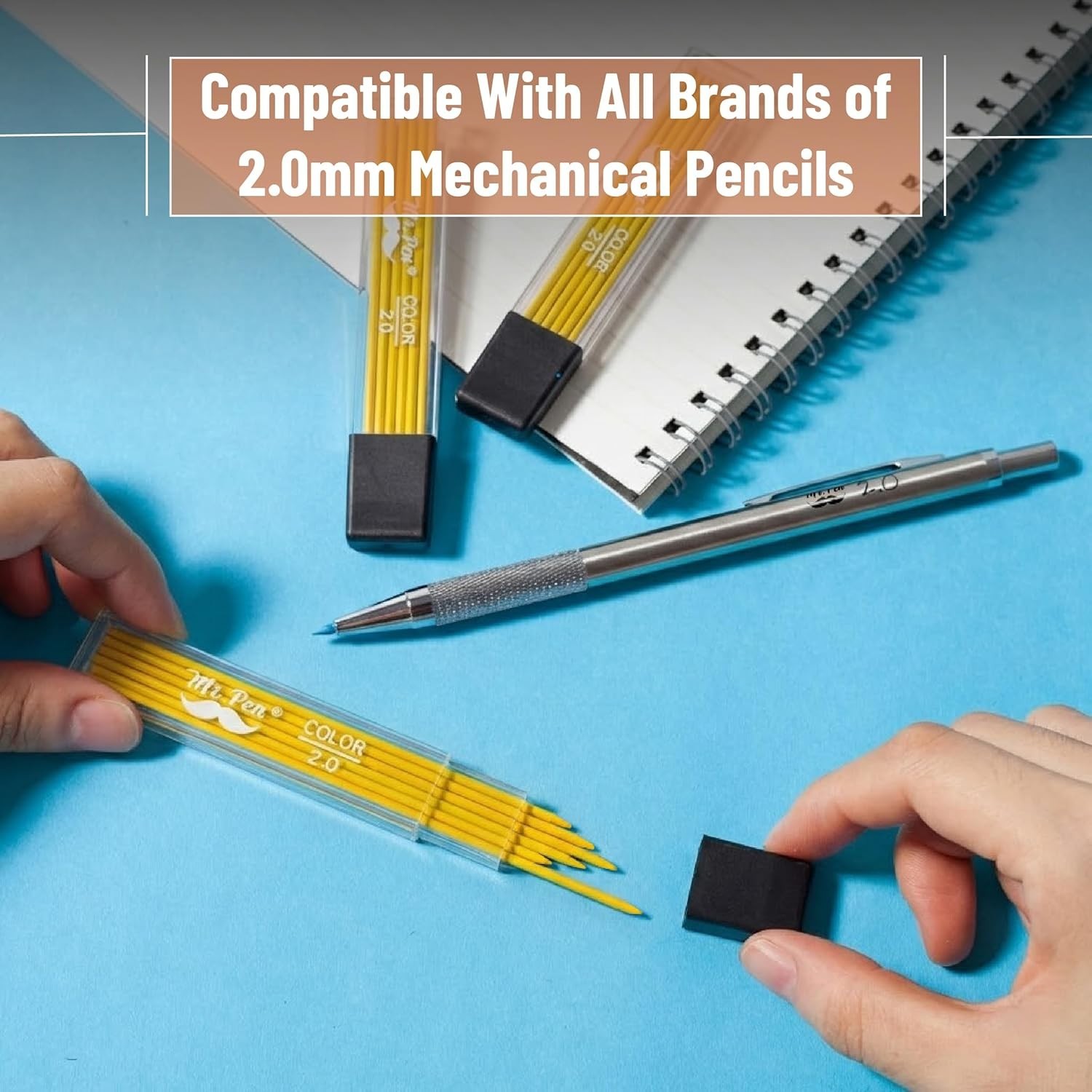 2.0 mm High-Visibility Yellow Lead Refills – Perfect for Woodworking & Drafting