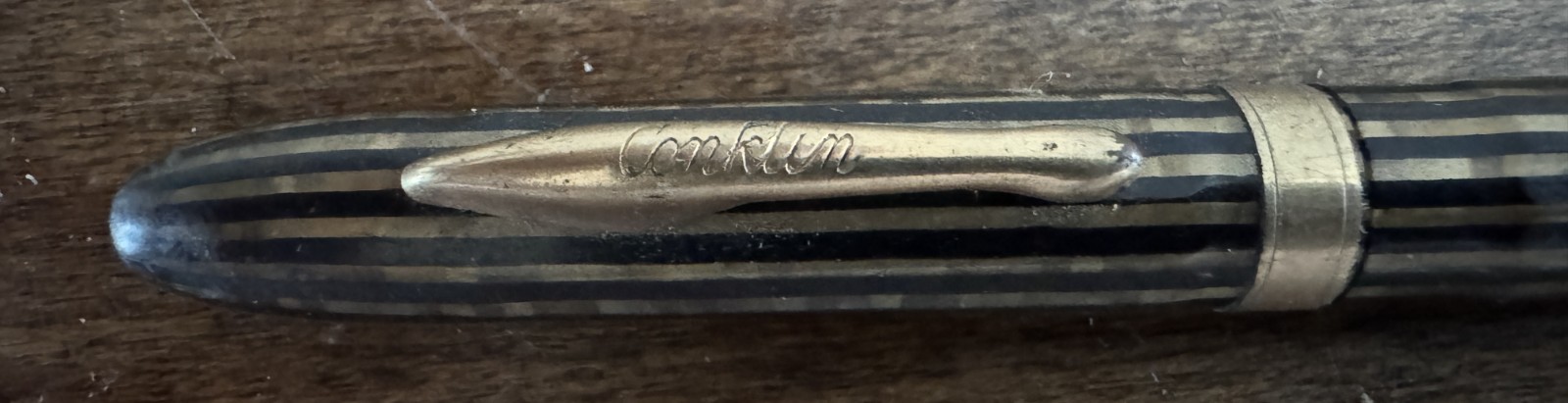 VINTAGE CONKLIN MECHANICAL PENCIL STRIPED TORTOISE SHELL BROWN WORKS