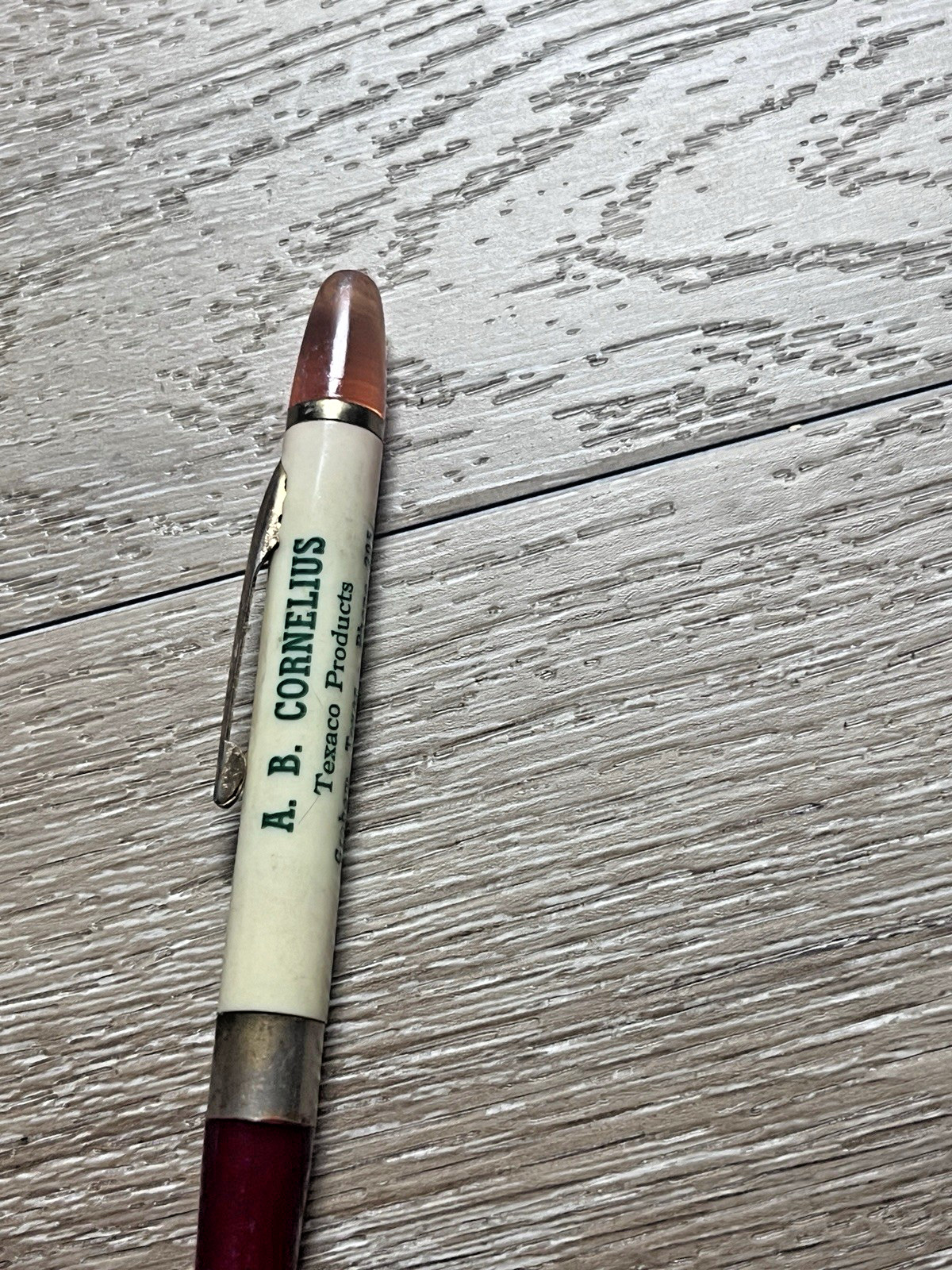 Vintage Texaco Gas Mechanical Pencil Graham Texas Phone 205 A. B. Cornelius