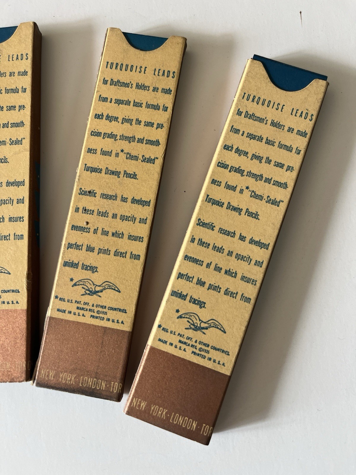 LOT Vintage Eagle Pencil Company Turquoise Drawing Leads Mechanical 4H H 2H HB