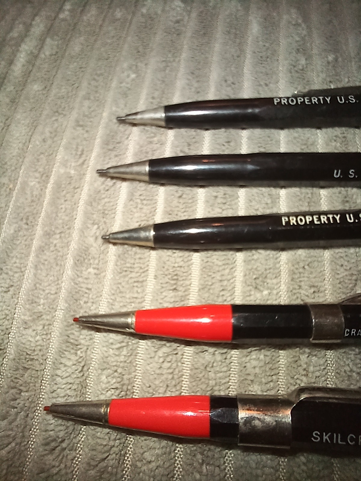 6 VTG Mechanical Pencils Skilcraft US Government 3 Double Ended Red/Black Read