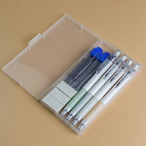 Mechanical Pencil Set 4PCS 0.5 Mechanical Pencils 100 HB Lead 3 Erasers for
