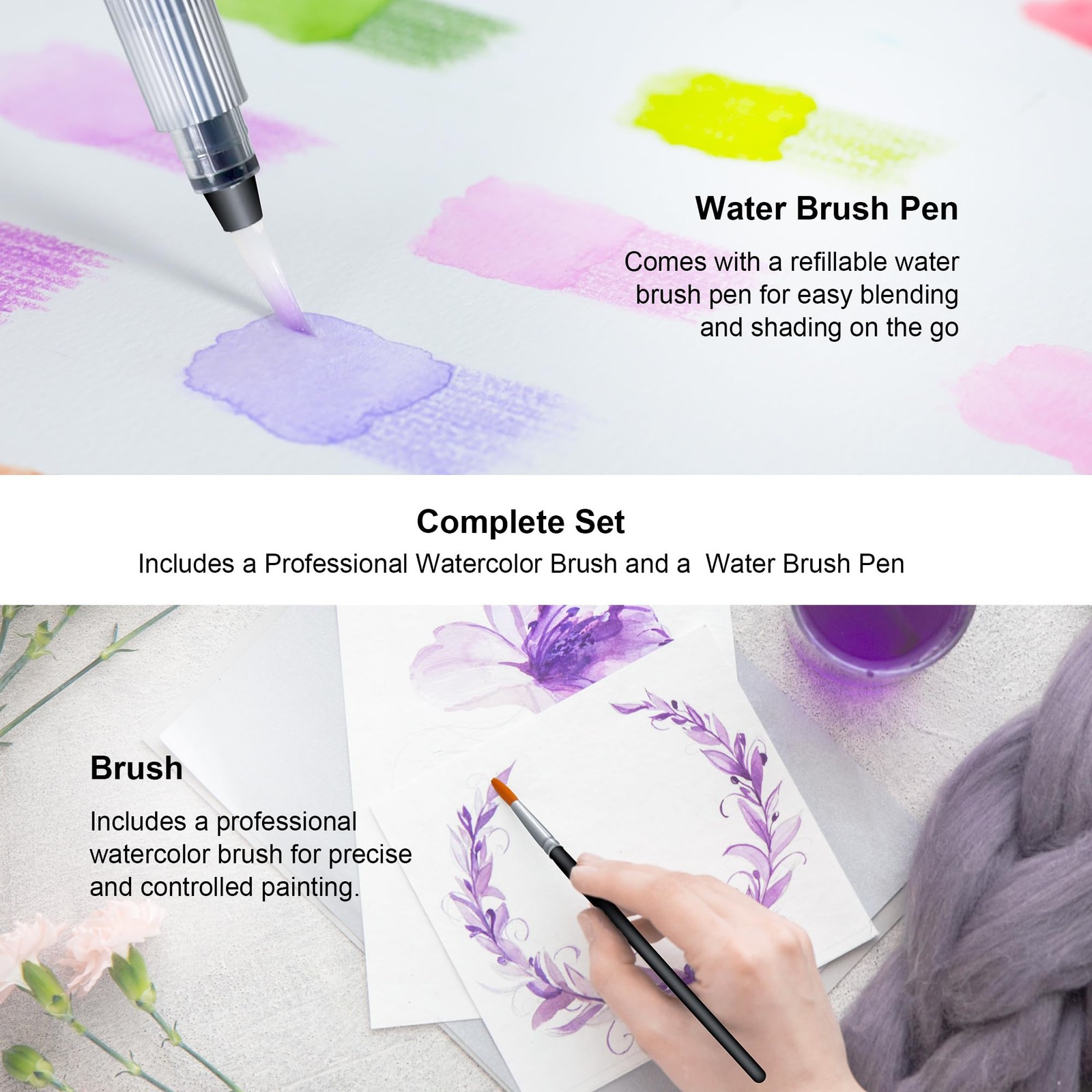 KALOUR 72-Color Professional Watercolor 1 Count (Pack of 72), Multicolor