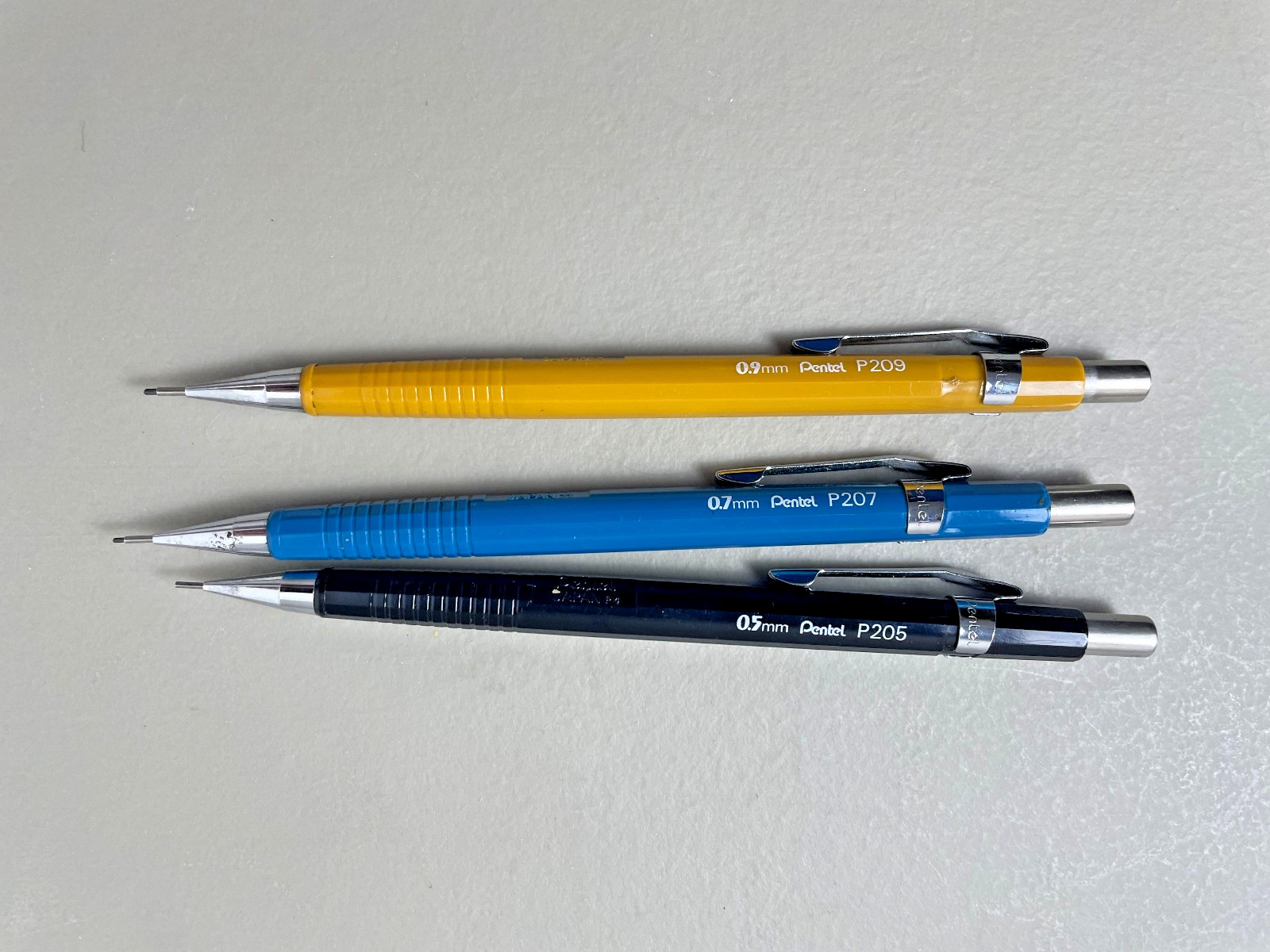 Vintage Pentel Sharp mechanical pencils: P205, P207, P209 & free Scripto P200