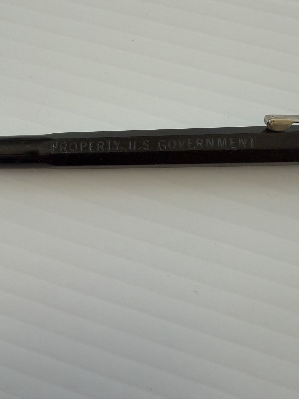Vintage Scripto USA Mechanical Pencil Property U.S. Government Black Hex Barrel