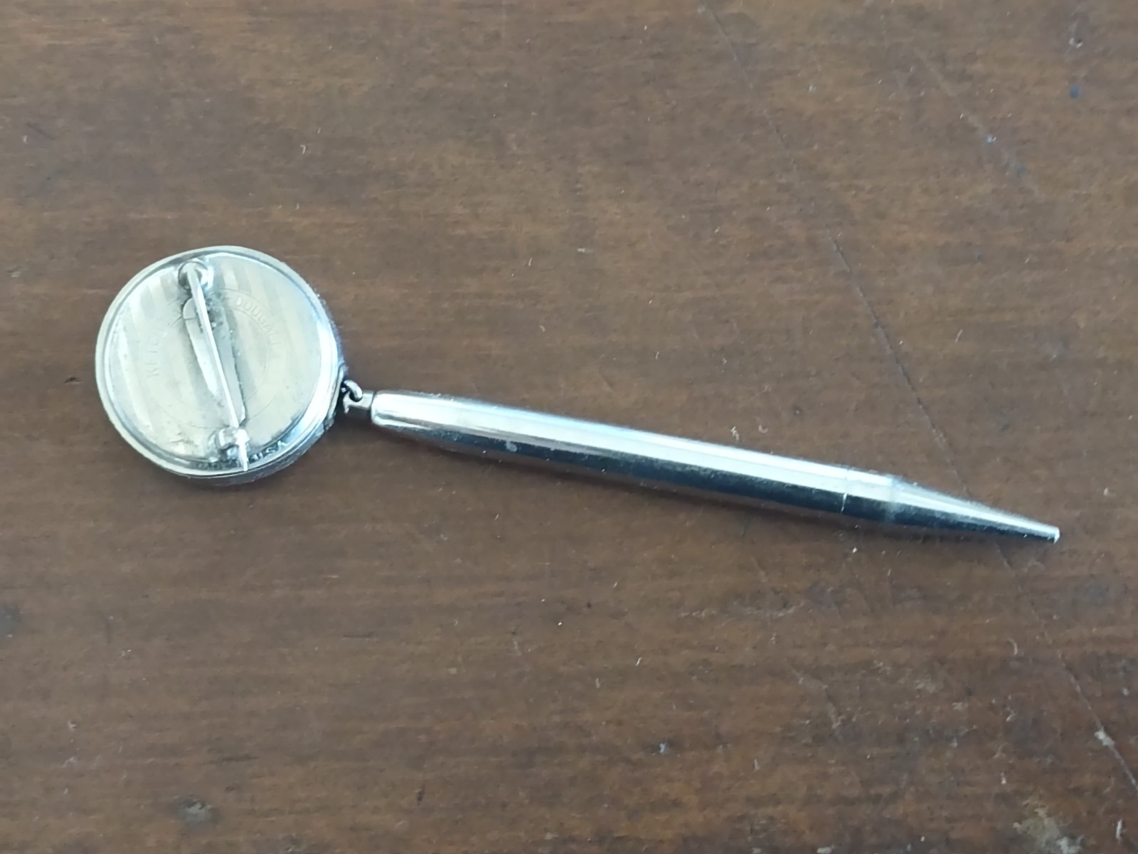 Vintage Ketcham & McDougall Retractable Broach pin Mechanical Pencil Silver tone