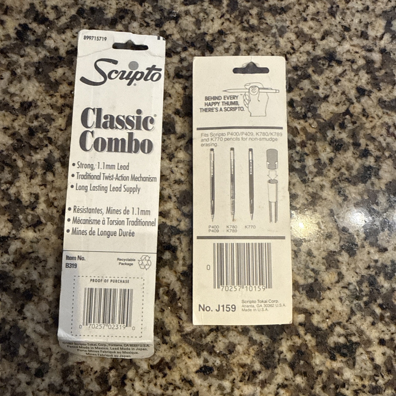 Vintage Scripto Classic Combo 1.1mm Lead Twist Pencil + Erasers New NOS