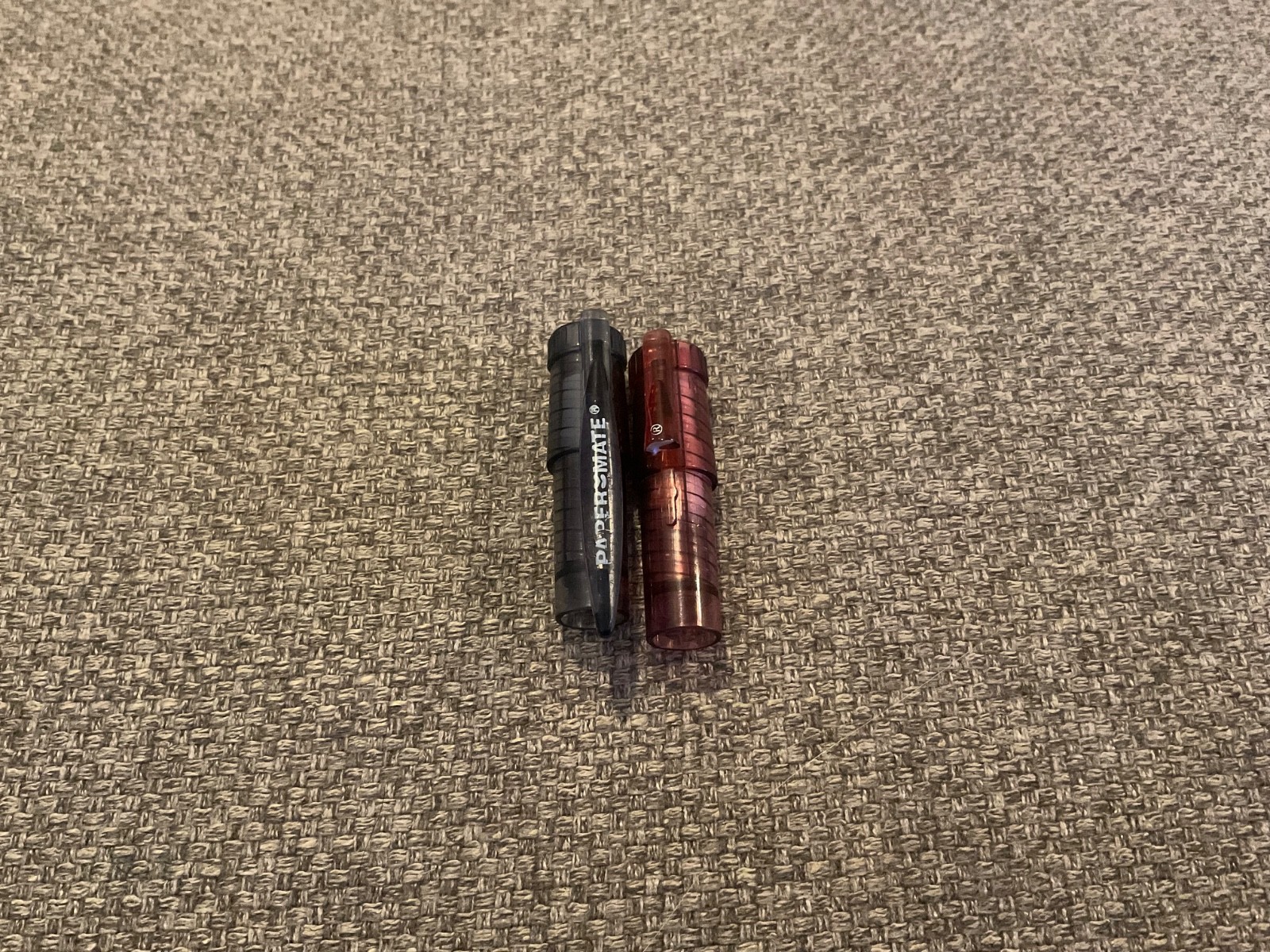 Papermate Mechanical Pencil Eraser Twist Tops Vintage Rare Smoke Grey Red Clear