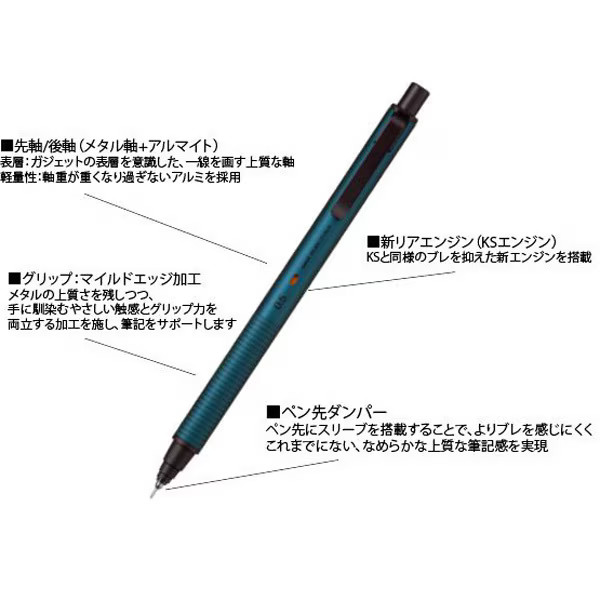 Uni Kuru Toga Metal Mechanical Pencil Nocturne Black 0.5mm M5-KH 1P NEW