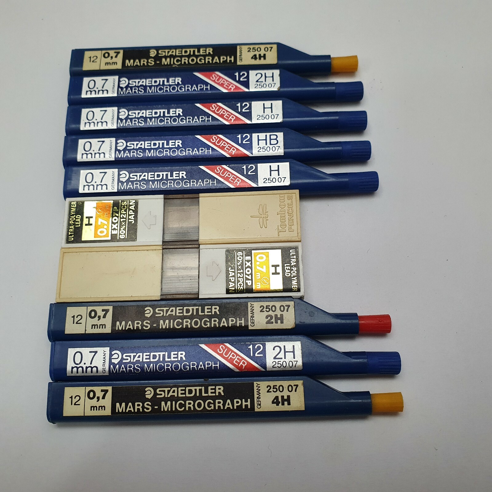 10 packs of Mechanical Pencil Refills – 0.70 mm (Staedtler, Tombow)