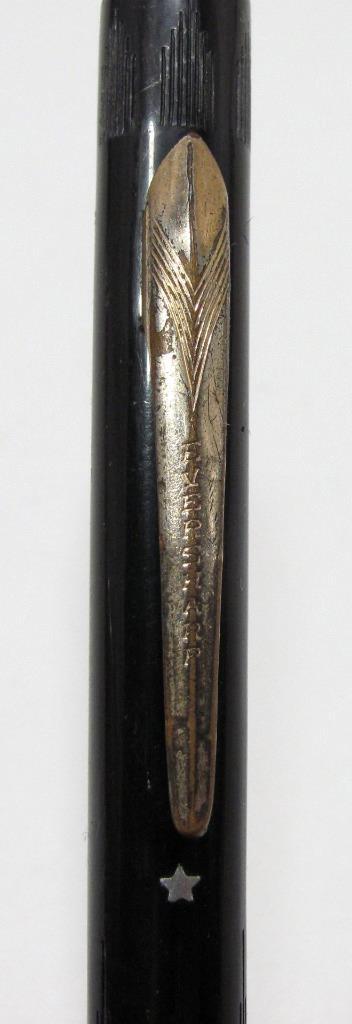 Vintage Eversharp White Star Mechanical Pencil Art Deco Lines Black USA