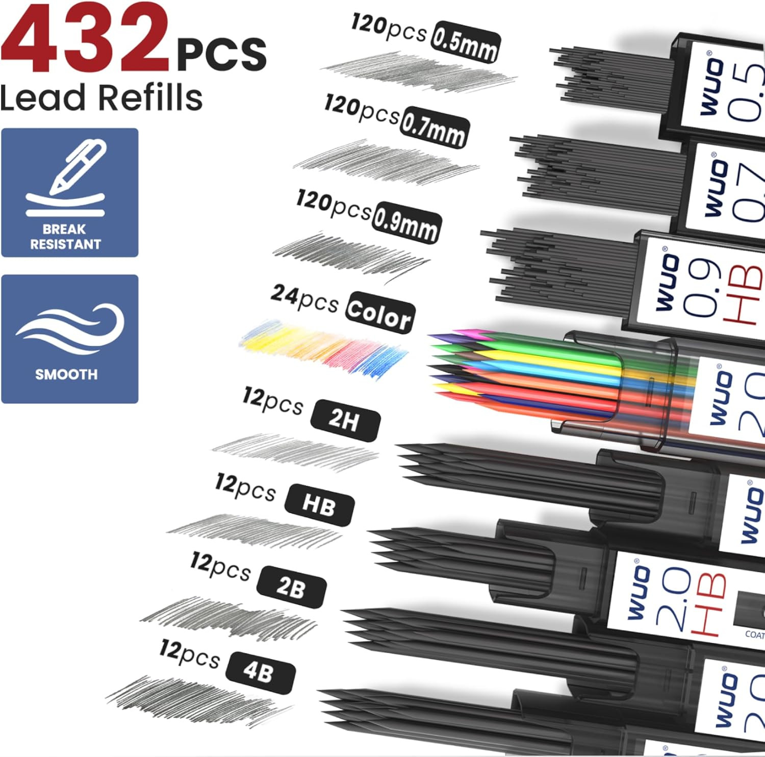 36PCS Mechanical Pencil Set with Case, Metal Drafting Pencil 0.5, 0.7, 0.9Mm & 3