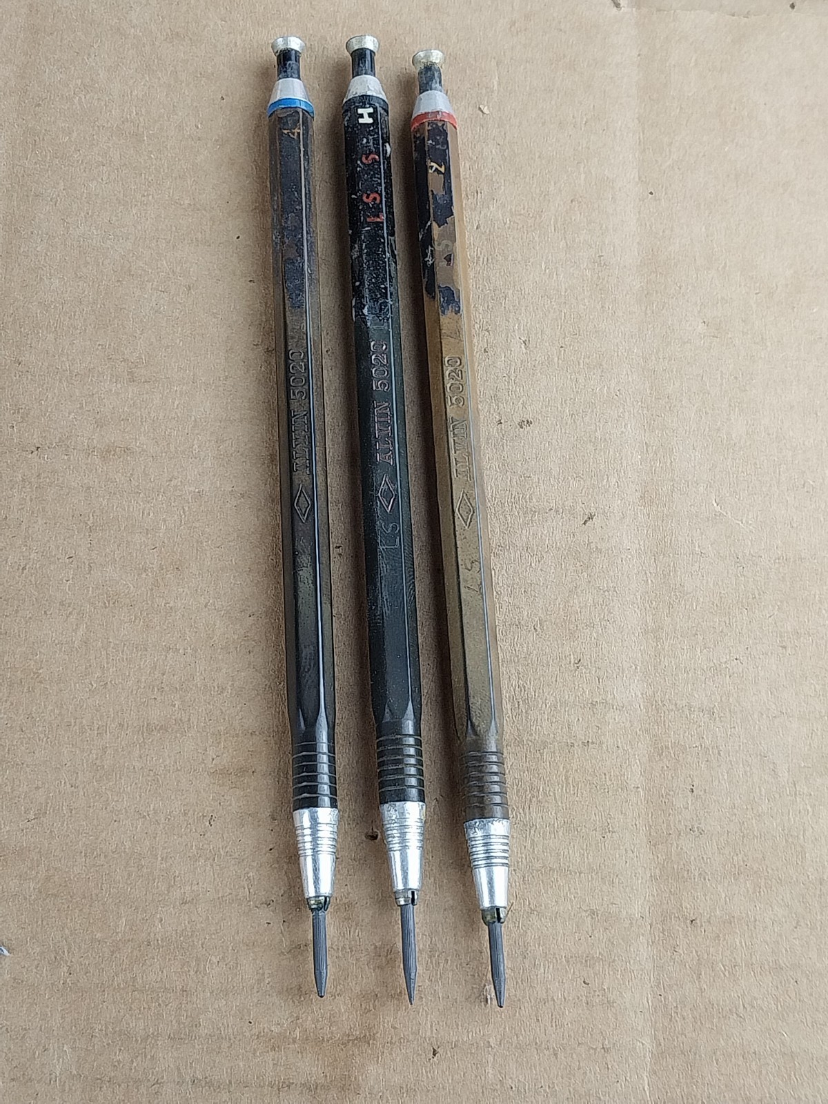 3 Rare Vintage Alvin 5020 Mechanical Drafting Tool Leadholder Pencils