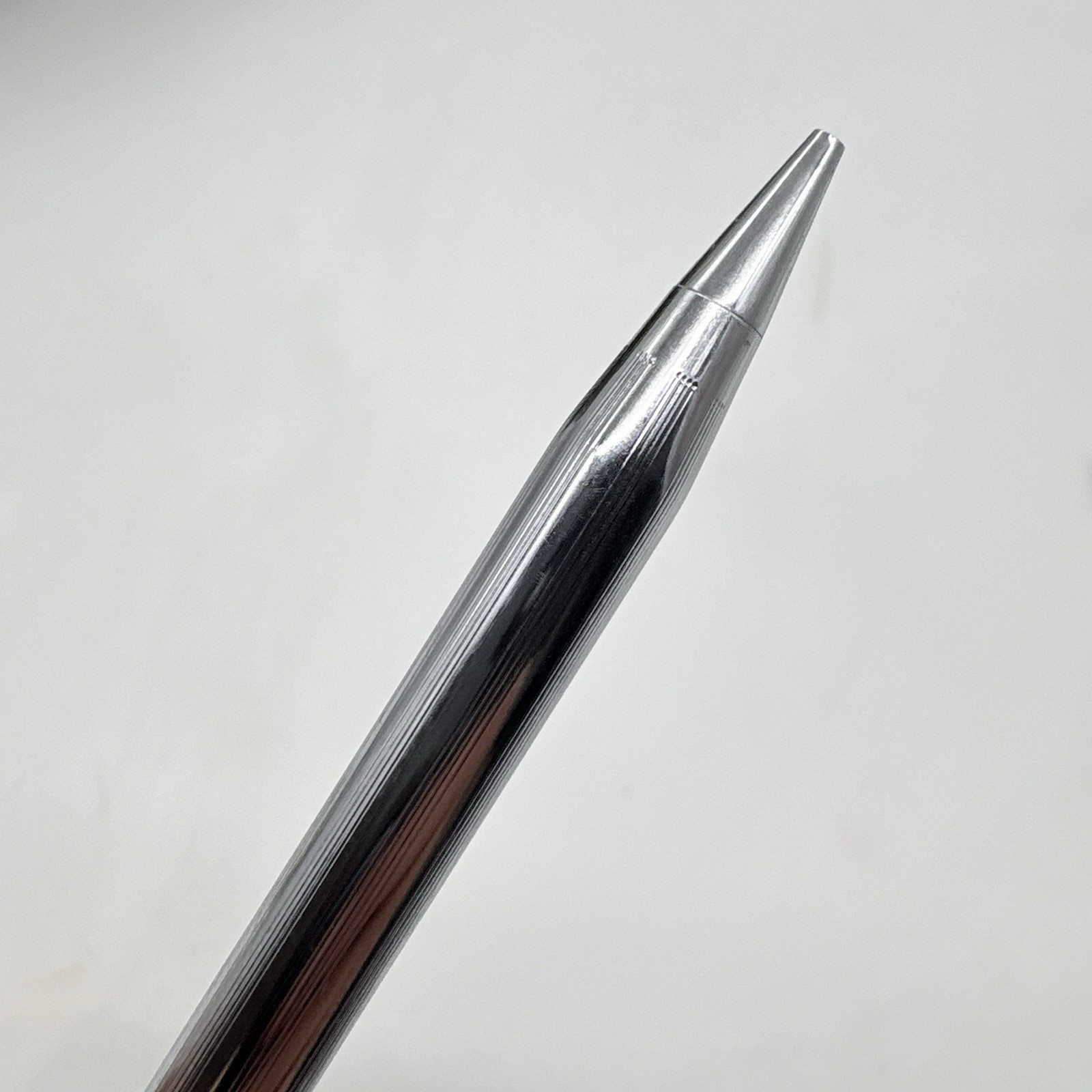 Cross Pencil Silver Tone Chrome w/ Thin Lead Refill And 2 Erasers Dupont Branded