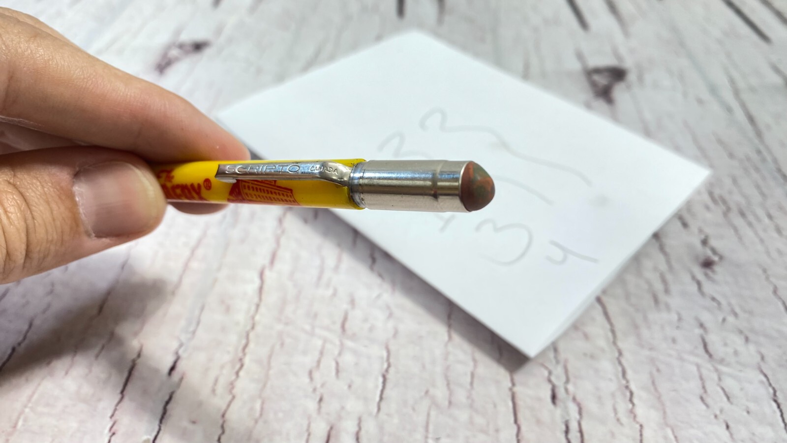 Vintage Scripto Mechanical Pencil YELLOW, made in canada