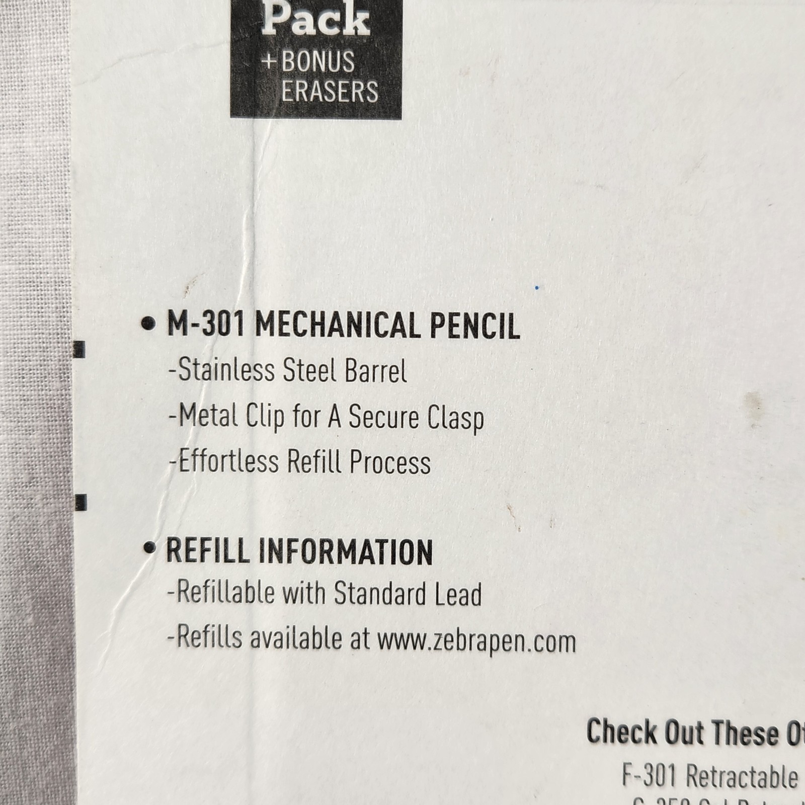 Zebra M-301 Mechanical Pencils 0.5Mm, Standard Stainless Steel HB Lead Pencil, 6