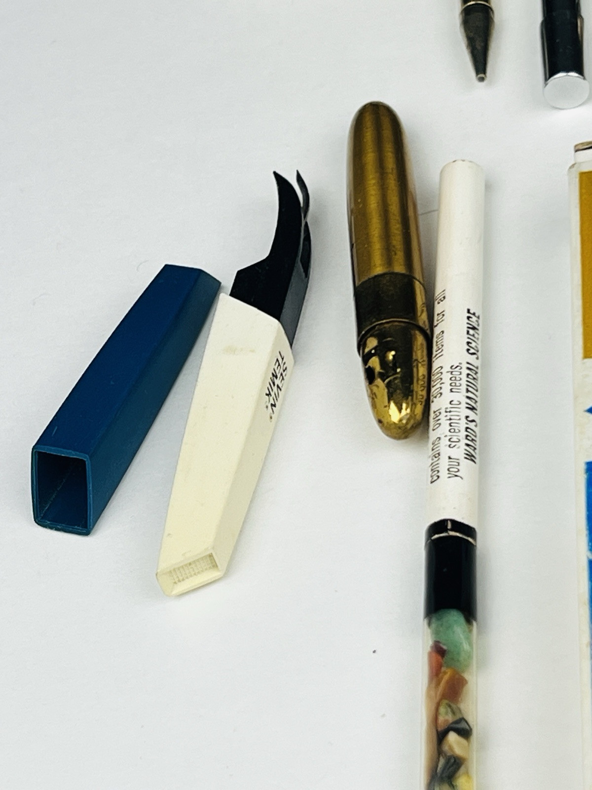 Vintage Collectible pens/pencils gulf, shell, GE Lietz Draftaid drawing pencils