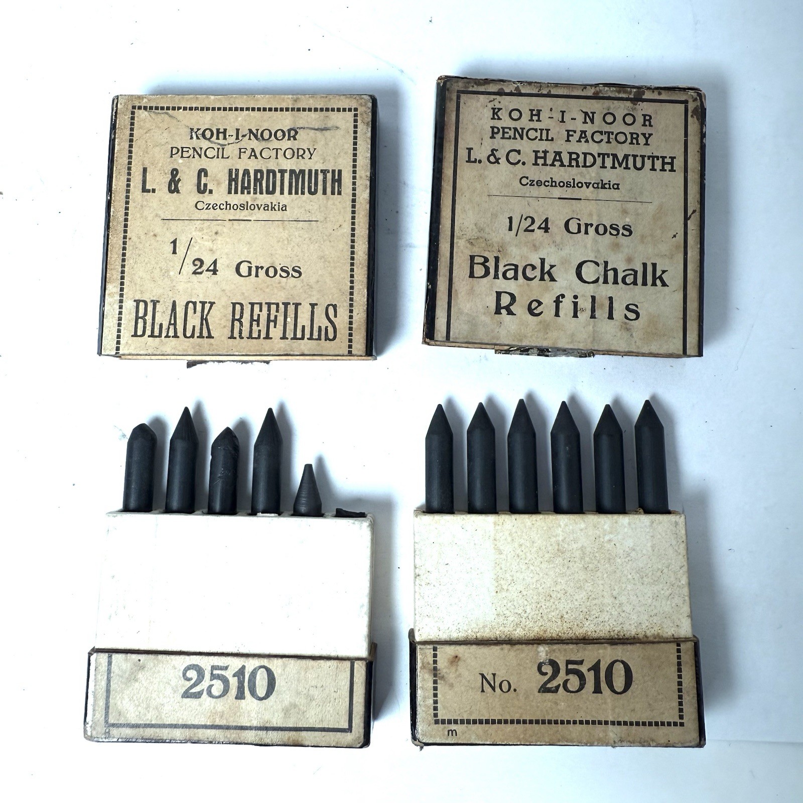 Vintage Boxes Lot Of Listo Leads Black A. W Farmer And Empire Layout Chalks