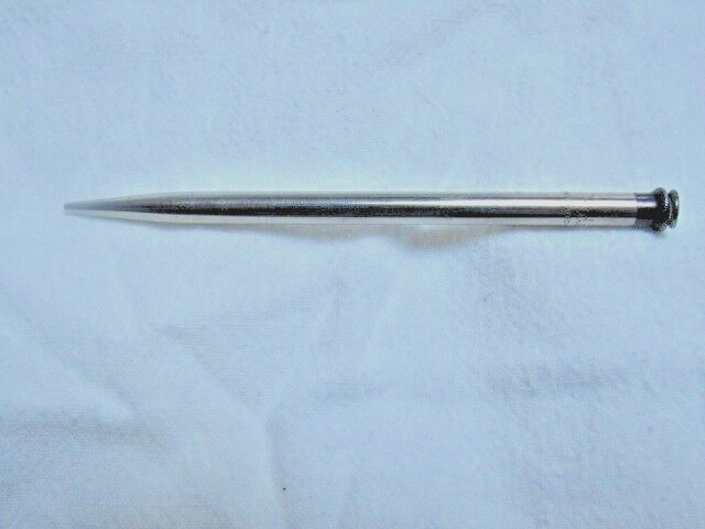 USA Redipoint Silver Metal Chatelaine 4” Skinny Mechanical Pencil Works