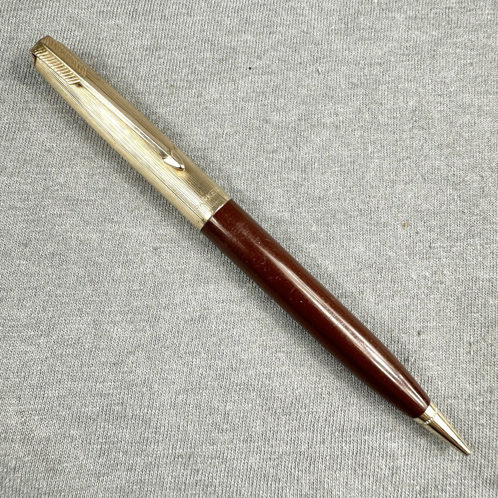 Parker 51 Pencil Cordovan Brown Working 1/8 14k Gold Filled Cap Excellent