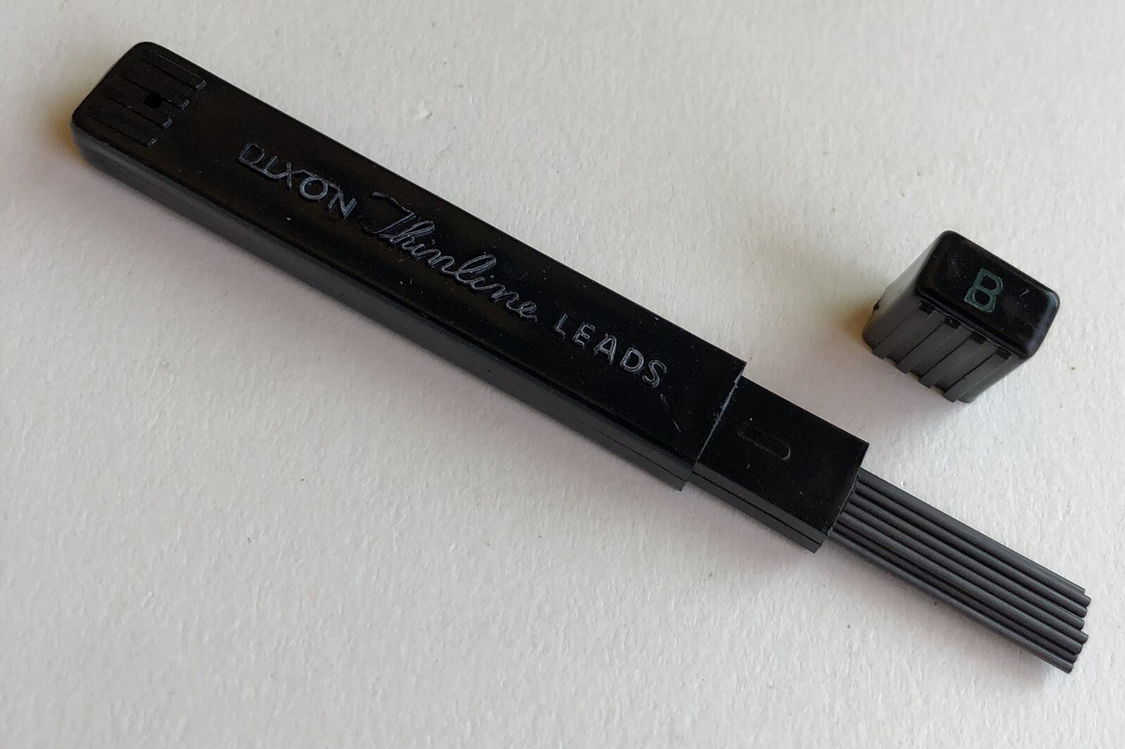 Vintage DIXON Mechanical Pencil Lead B Black .9mm NOS 12pk Bakelite Tube USA