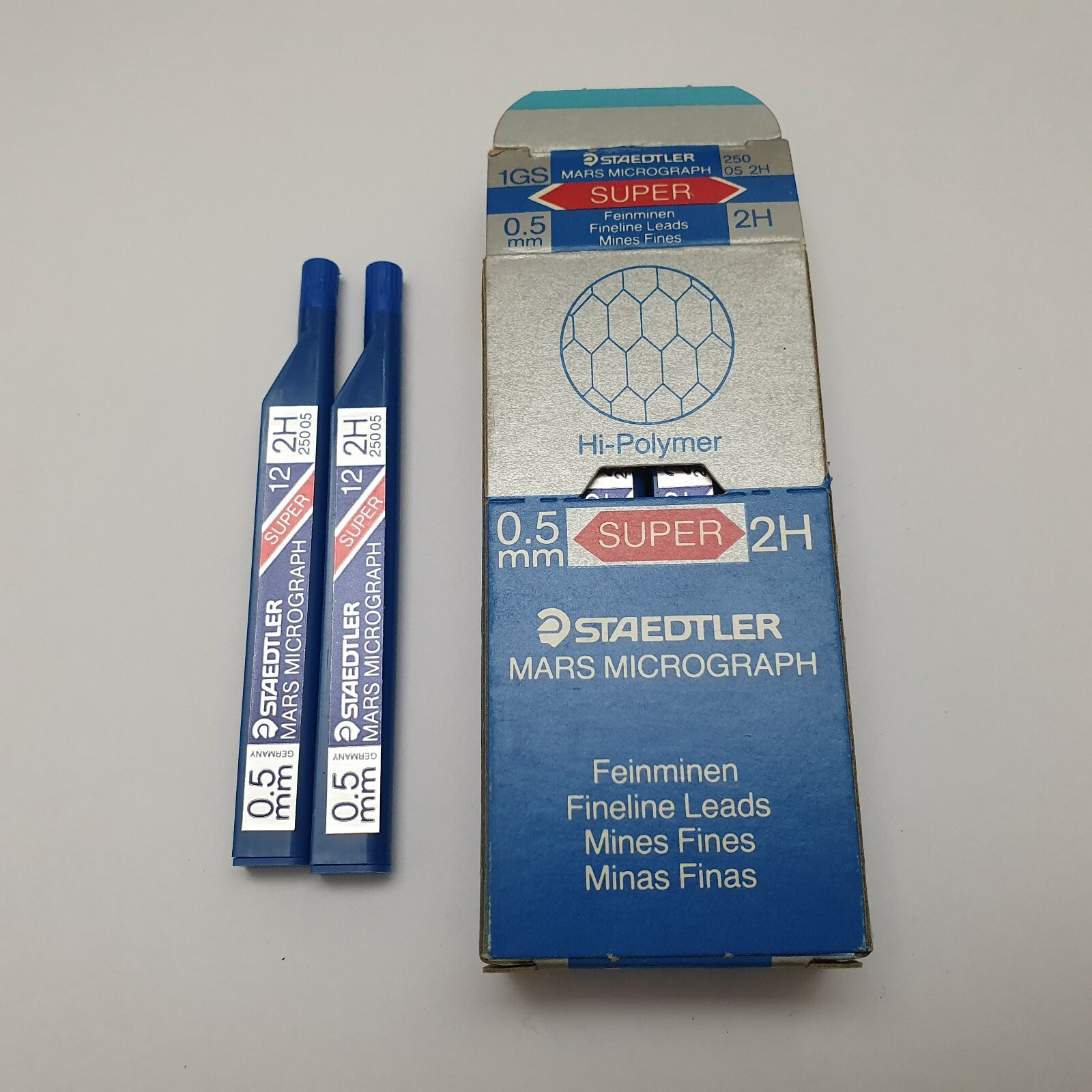 Lot of 144 Leads – Staedtler Mars Micrograph Mines Fines – 0.50 mm 2H – 12 Packs