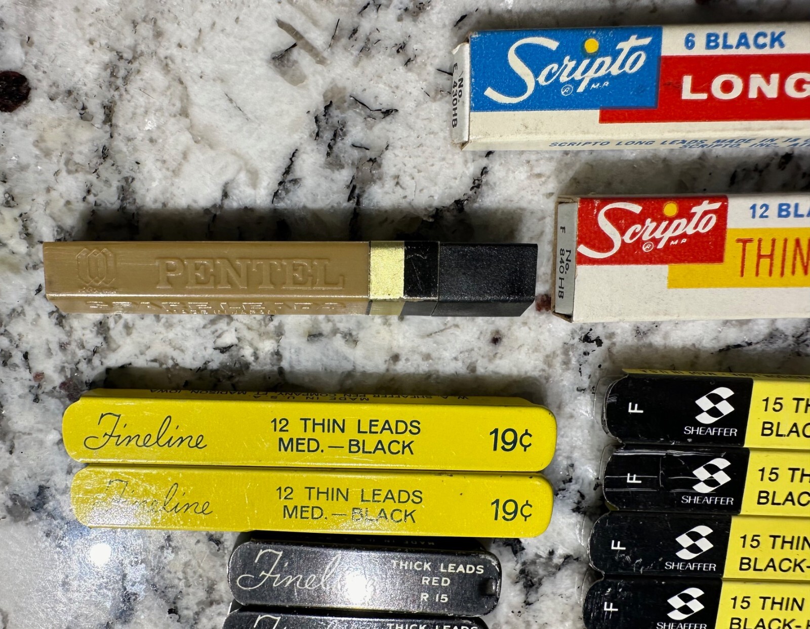 SHEAFFER FINELINE SCRIPTO PENTEL Mechanical Pencil Leads Large Vintage Lot