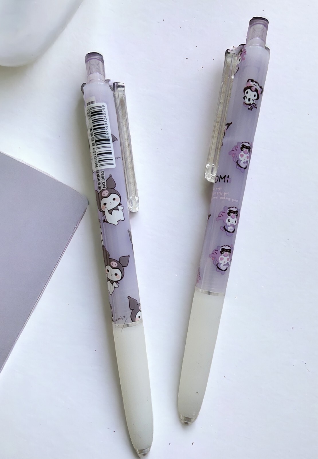 2 Pcs Super Cute Cartoon Sanrio Kuromi Automatic Mechanic Pencil 0.5mm, Purple