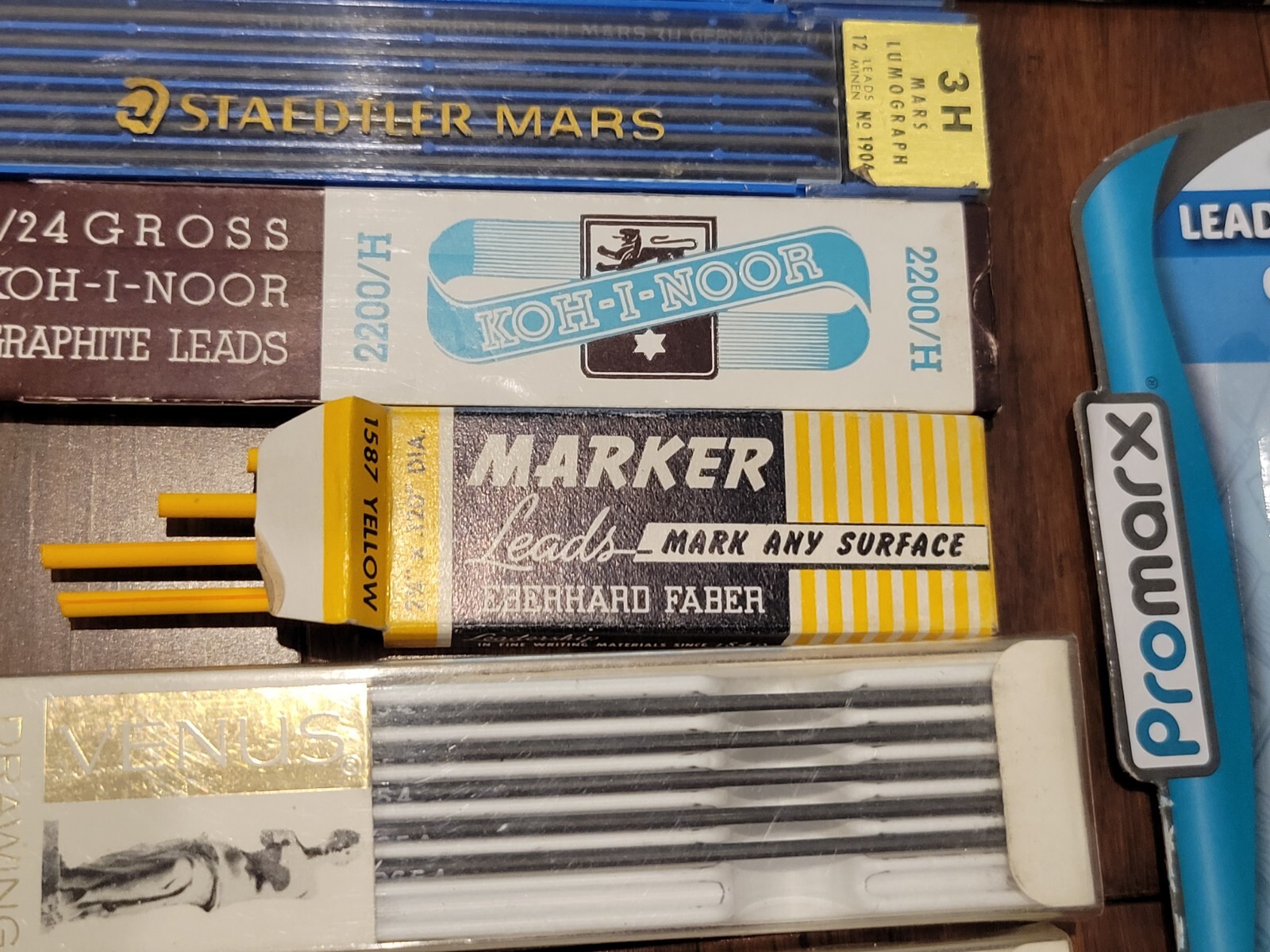 Vintage Drawing Leads Lot: Venus 2H 4H 2220 H Staedtler 3H 4H Faber Jet Erasers
