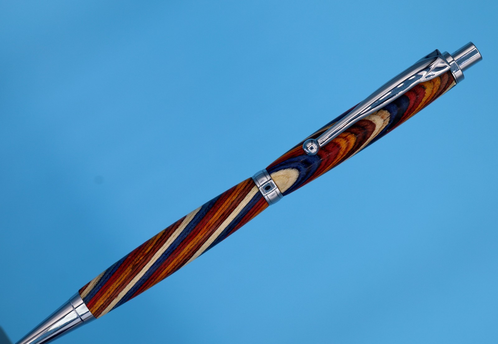 Luxury ColorGrain Wood Mechanical Pencil Chrome 0.7mm + Extra Lead/Erasers Gift