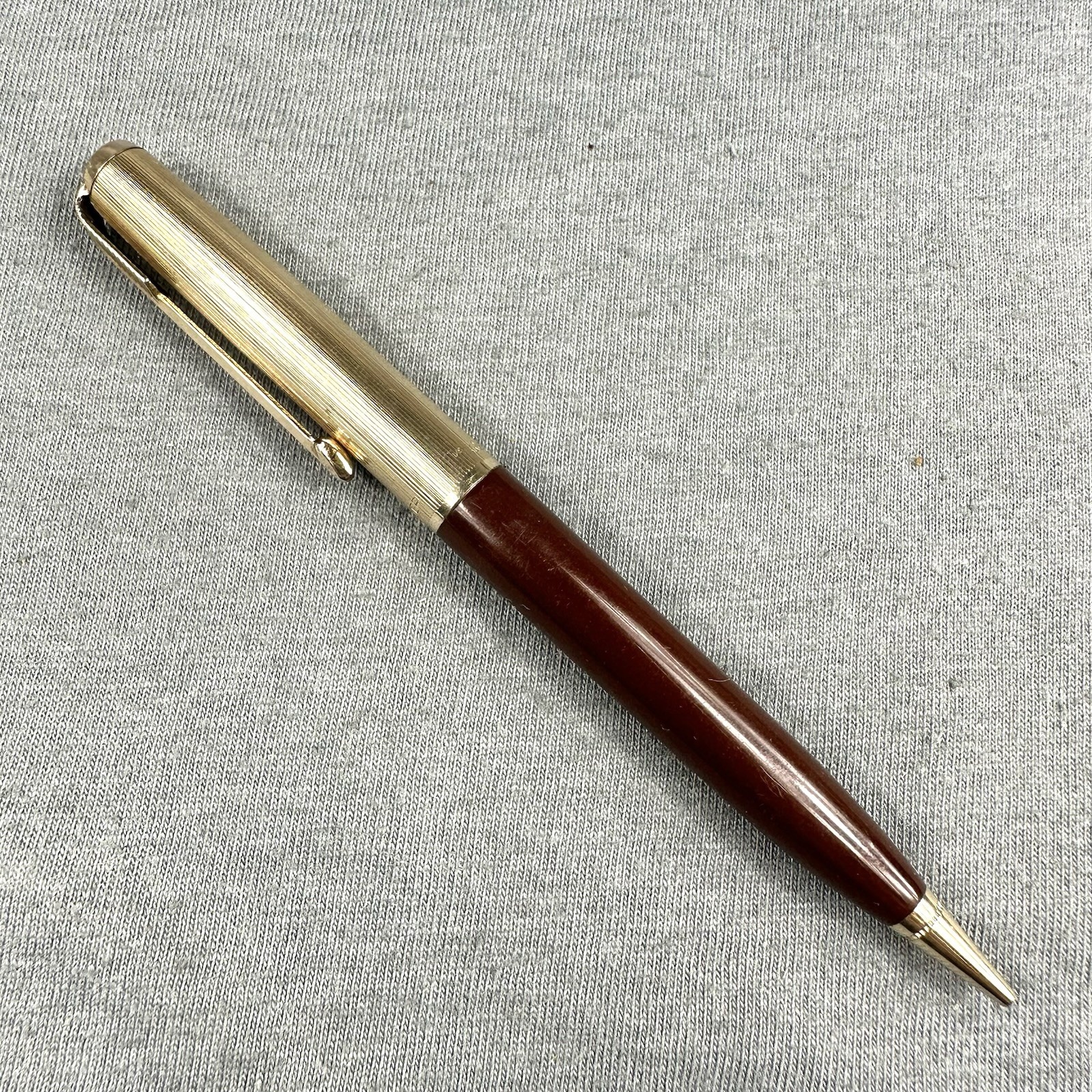 Parker 51 Pencil Cordovan Brown Working 1/8 14k Gold Filled Cap Excellent